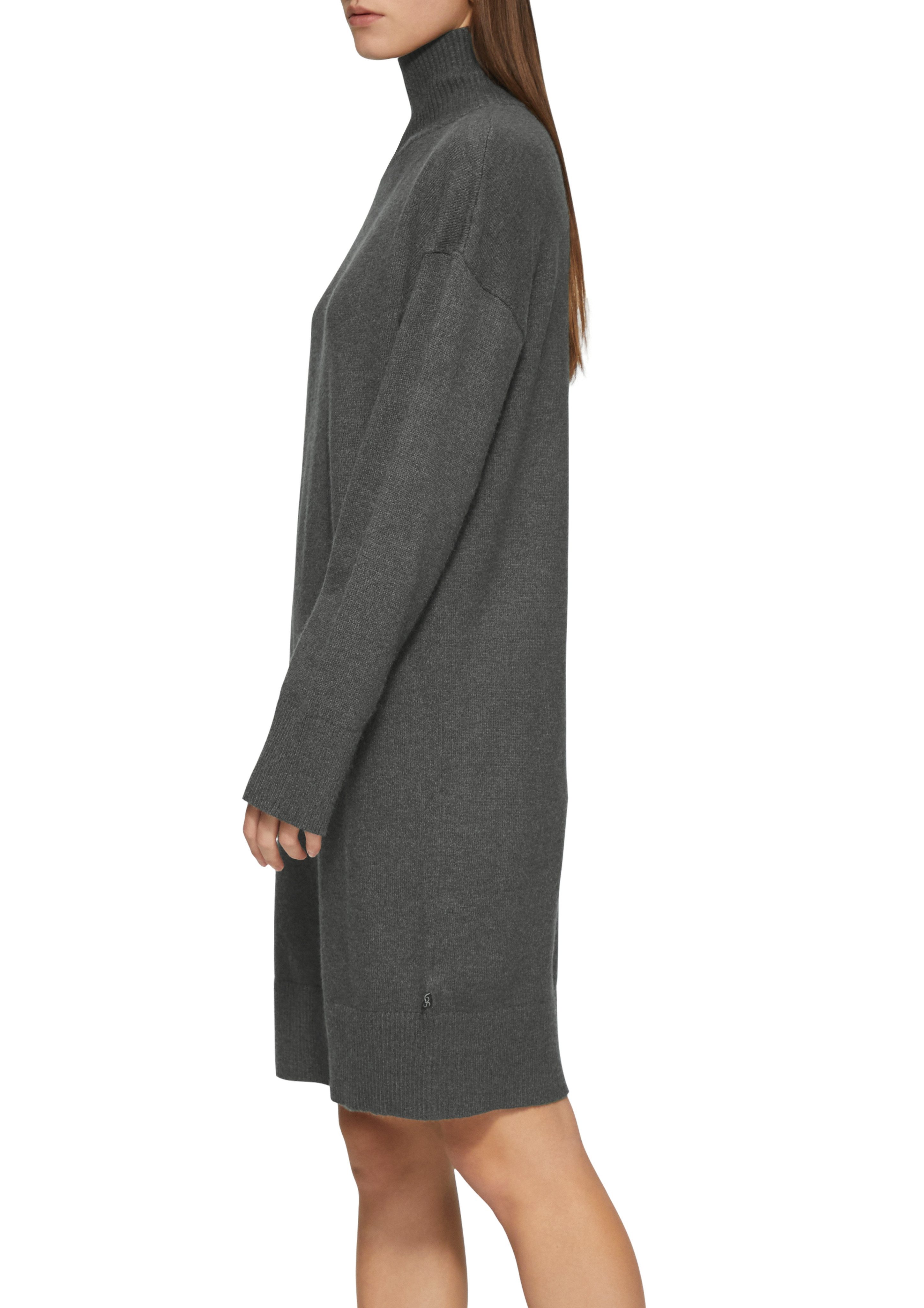 QS Strickkleid mit geripptem Stehkragen