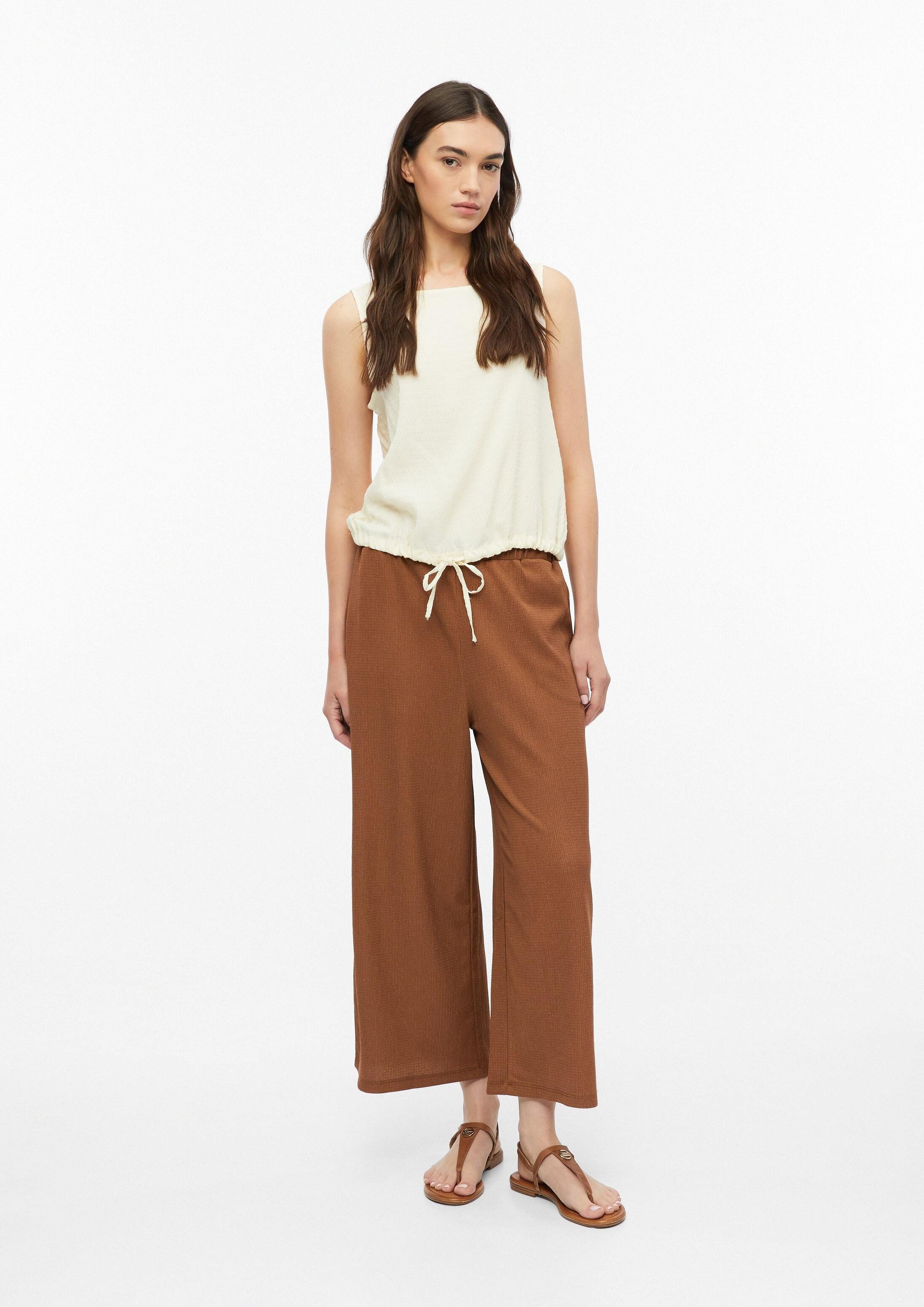 s.Oliver Culotte Hose Strukturierte Culotte mit Elastikbund
