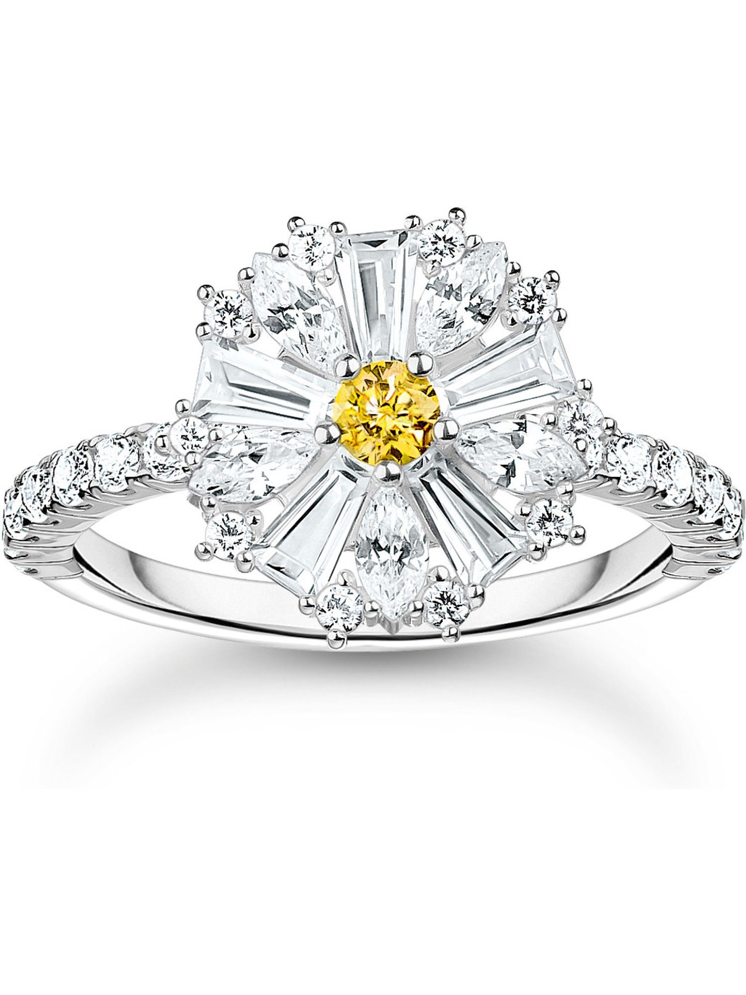 THOMAS SABO Fingerring Thomas Sabo Damen-Damenring 925er Silber Zirkonia, Zirkonia, synthetisch
