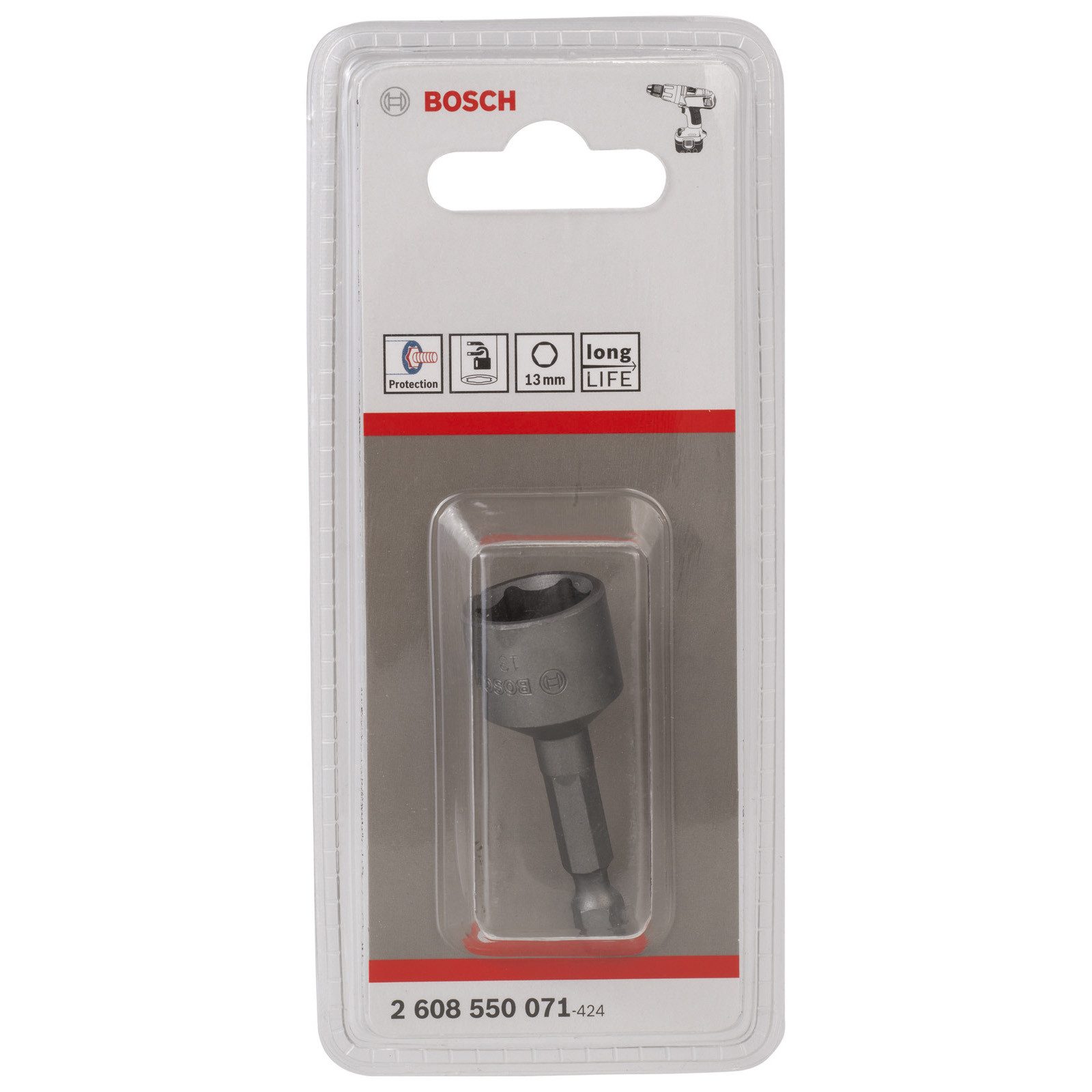 BOSCH Steckschlüssel Bosch Steckschlüssel, 50 x 13 mm, M 8, mit Magnet - 2608550071