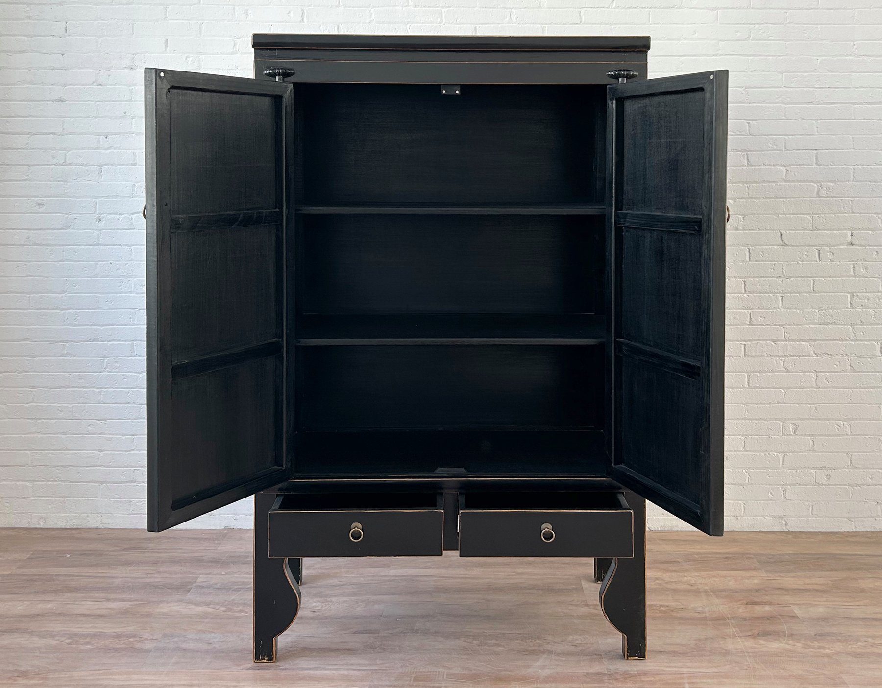 OPIUM OUTLET Drehtürenschrank Schrank Kommode Asia Möbel Hochzeitsschrank (B x T x H: 105 x 55 x 175 cm, komplett montiert, Vintage-Stil) chinesisch asiatisch orientalisch