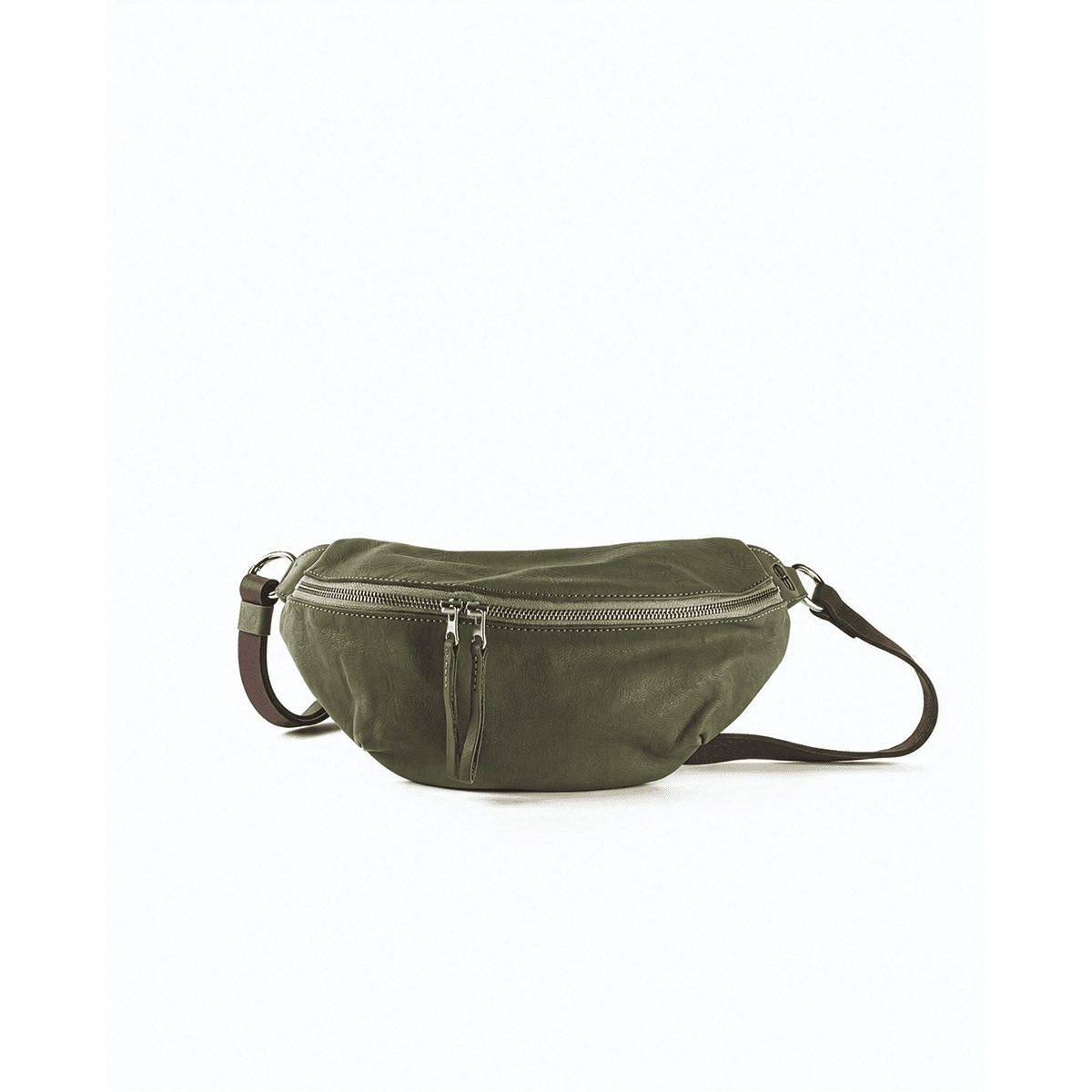 Abendtasche Hüfttasche aus Leder, oliv.