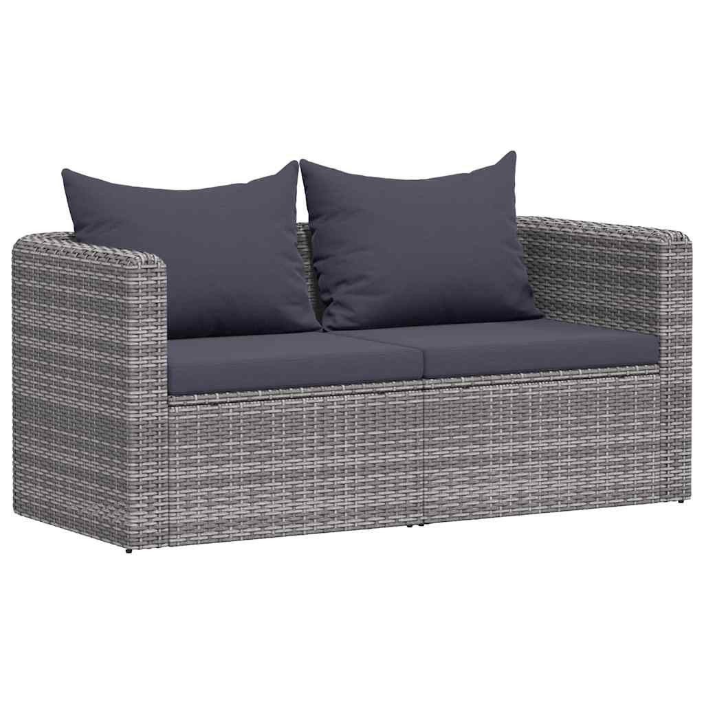vidaXL Loungesofa Garten-Ecksofas 2 Stk. Grau Poly Rattan, 2 Teile