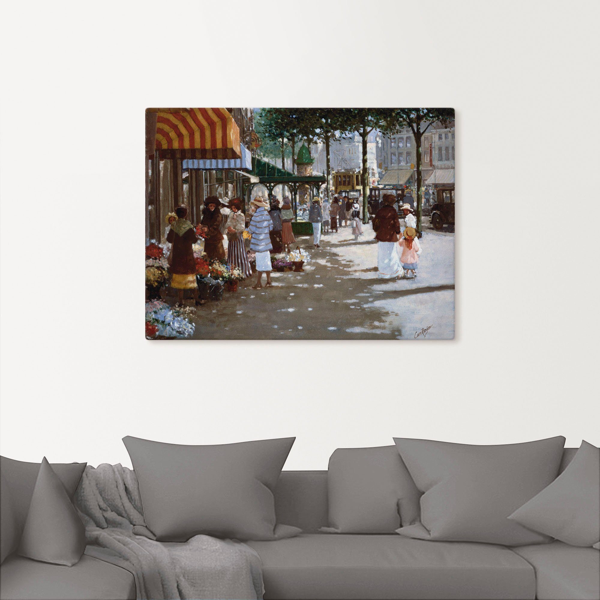 Größen Wandbild in & als St), Vor versch. Familien dem Gruppen Leinwandbild, (1 Poster Blumengeschäft, oder Wandaufkleber Artland