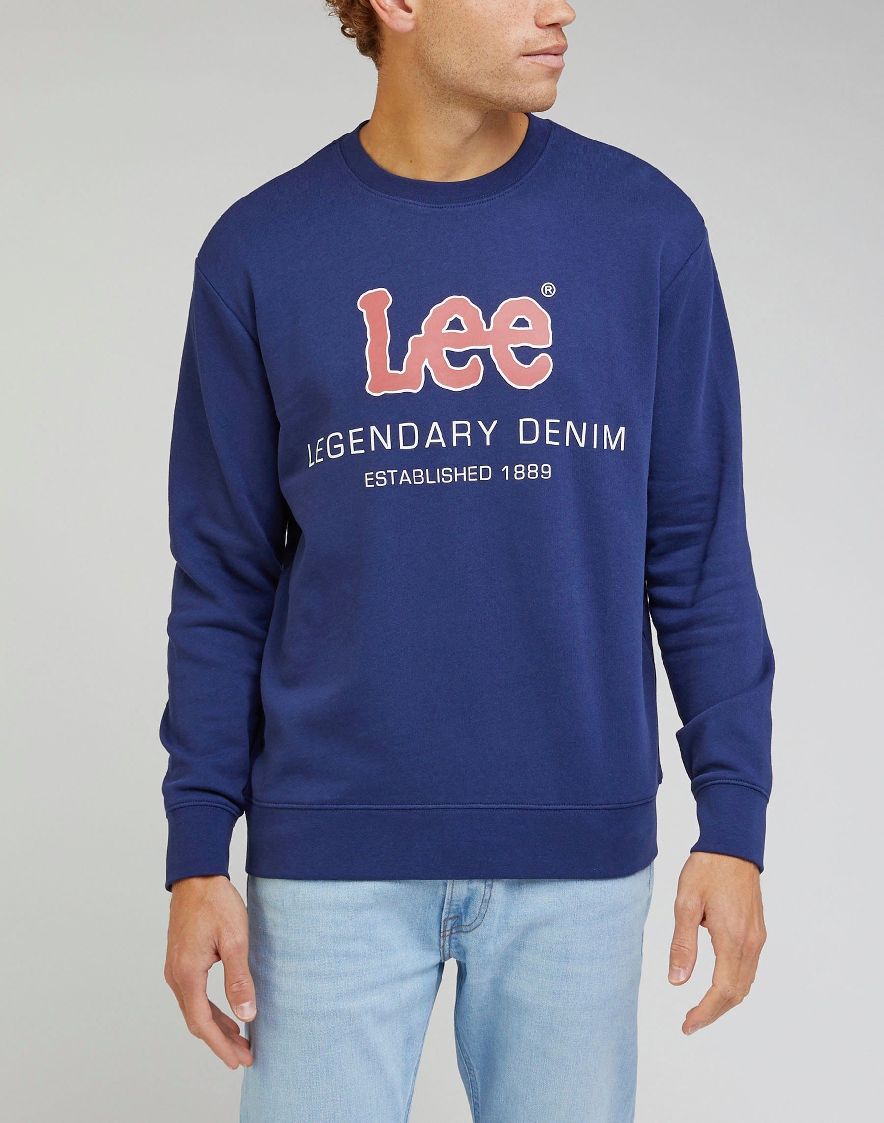 Lee® Sweatshirt LEGENDARY DENIM CREW medieval blue