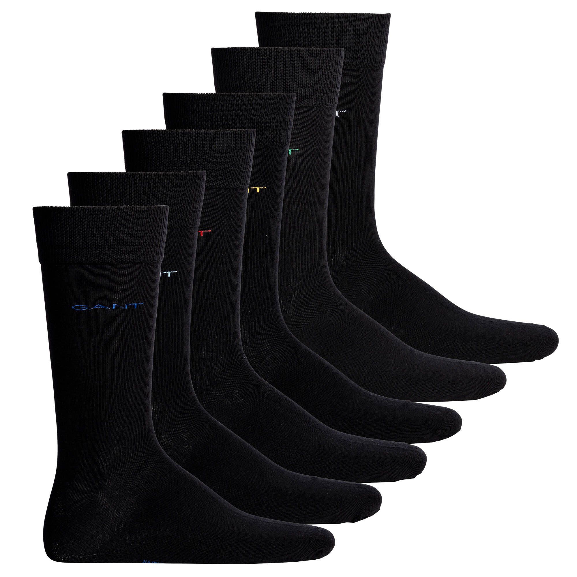 Gant Kurzsocken Herren Socken, - Socks 6er Cotton D1. Pack Soft Schwarz