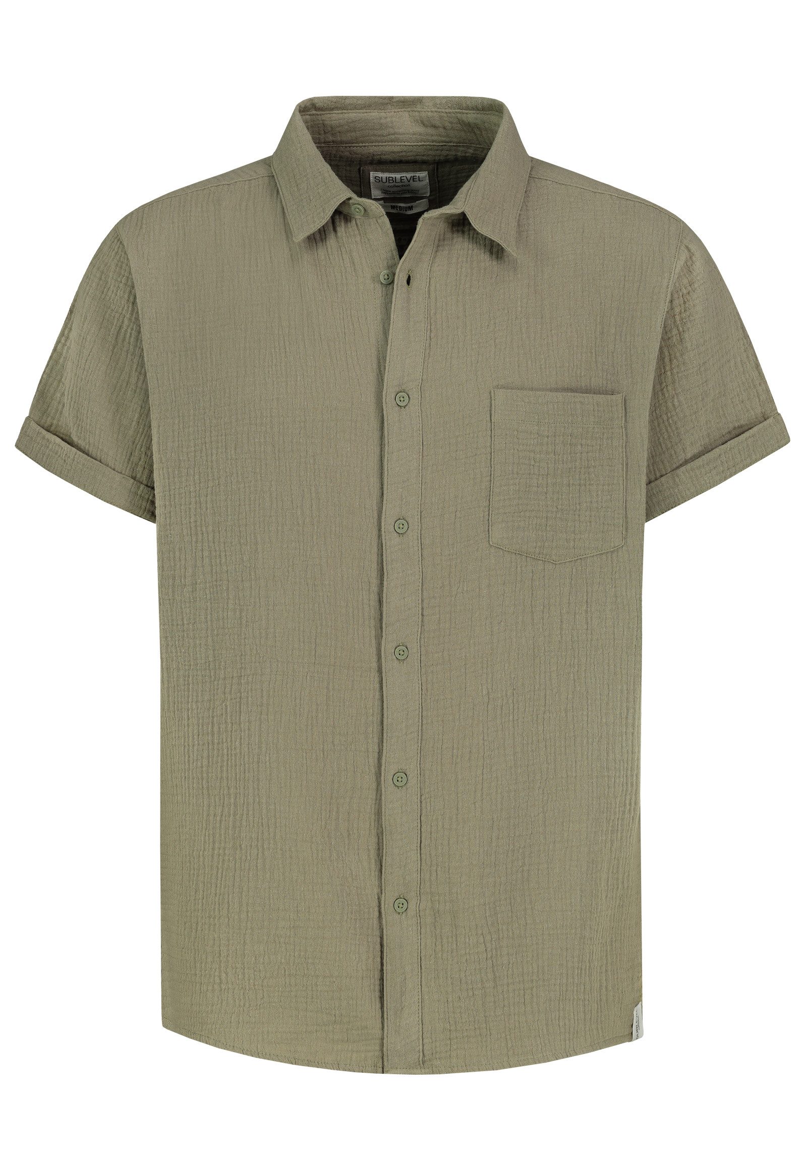 SUBLEVEL Kurzarmhemd Herren Musselin Sommerhemd regular-fit Freizeithemd, K günstig online kaufen