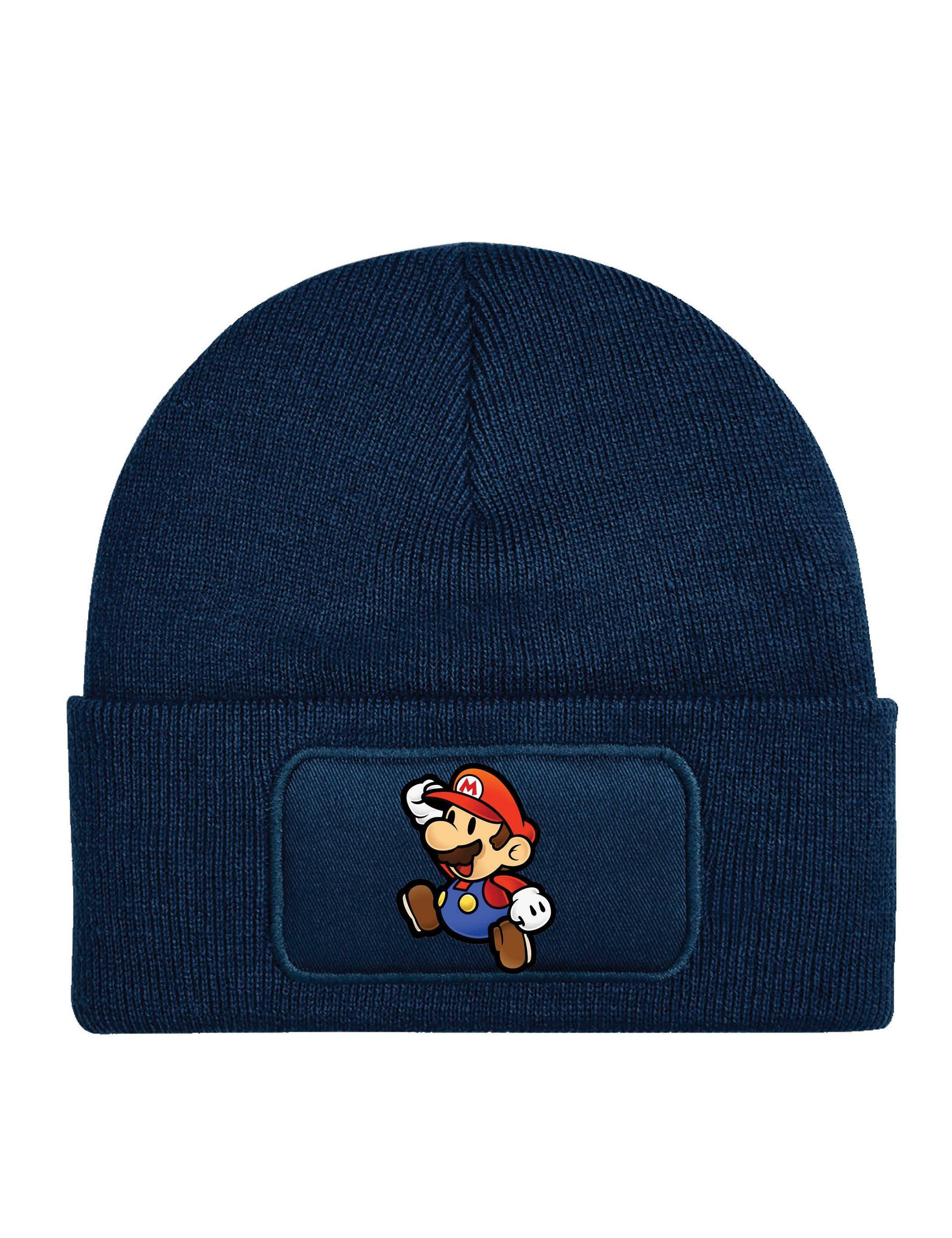 Youth Designz Beanie Kinder Beanie Mütze Mario Print Jungen Mädchen Super Geschenk Wintermütze mit modischem Gaming Print