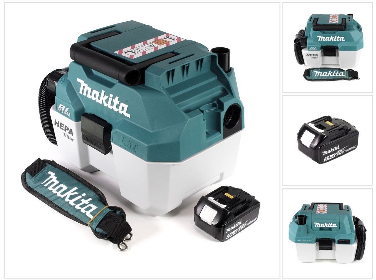 Makita Staubabsauger DVC 750 LT1X1 Akku Staubsauger Nass und Trockensauger 18 V tragbar +