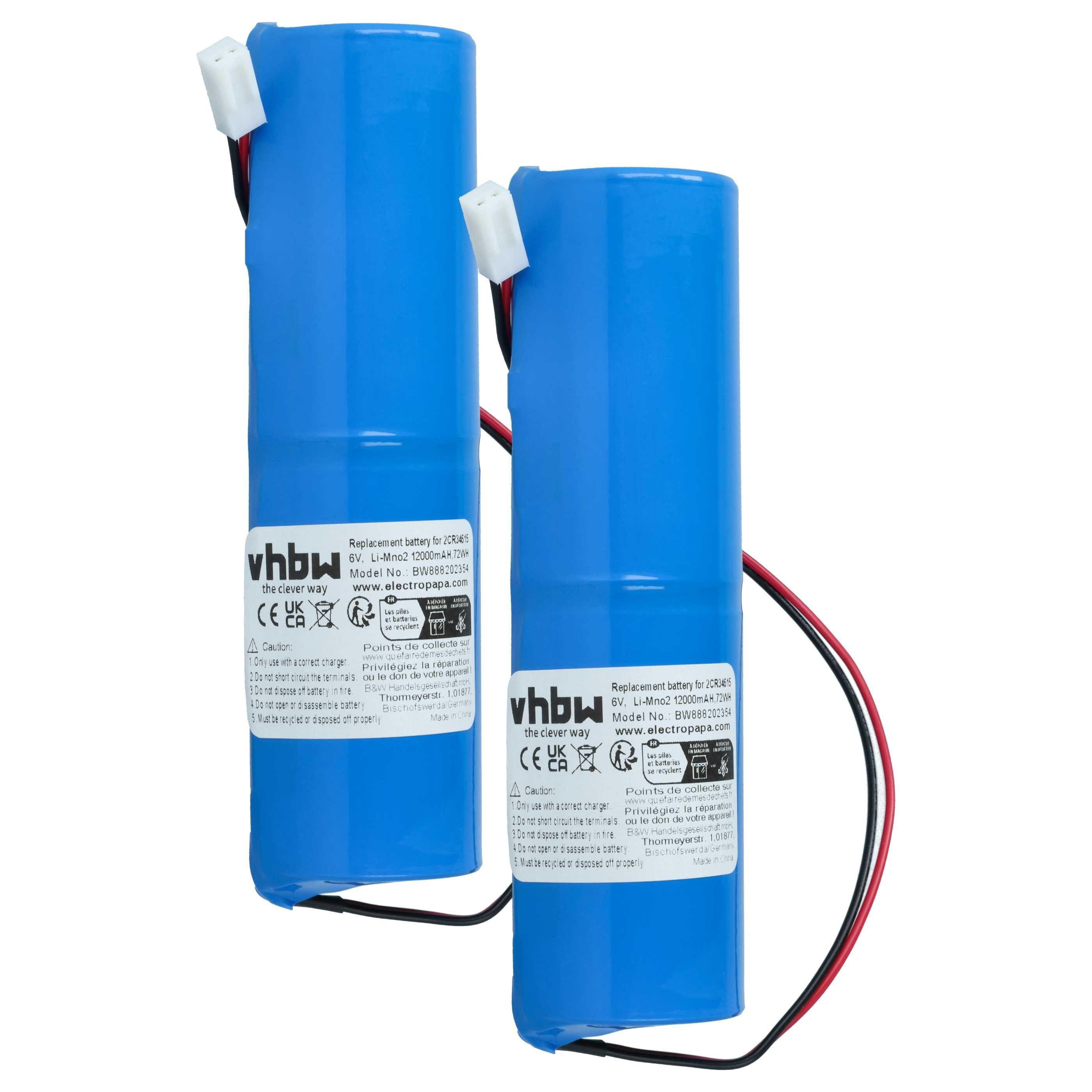 vhbw Batterie passend für Jablotron JA-180A, JA-80A Alarmanlage (12000 mAh, Akku Batterie Li-MnO2 12000 mAh (6 V, 2 St), Leistungsfähige Ersatz-Batterie für Alarm Control, Home Security