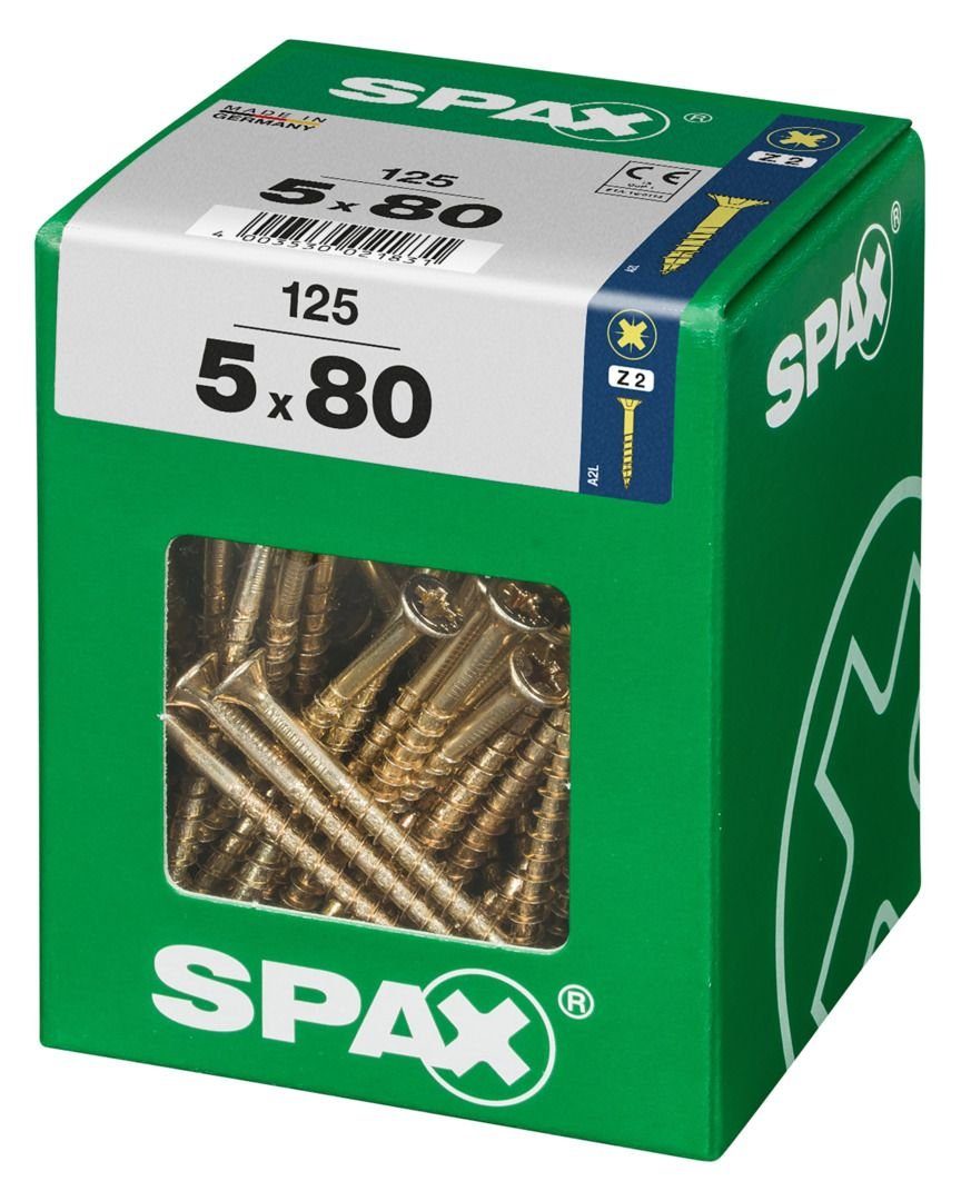 mm 80 Spax 125 x - PZ Holzbauschraube SPAX 2 Universalschrauben 5.0