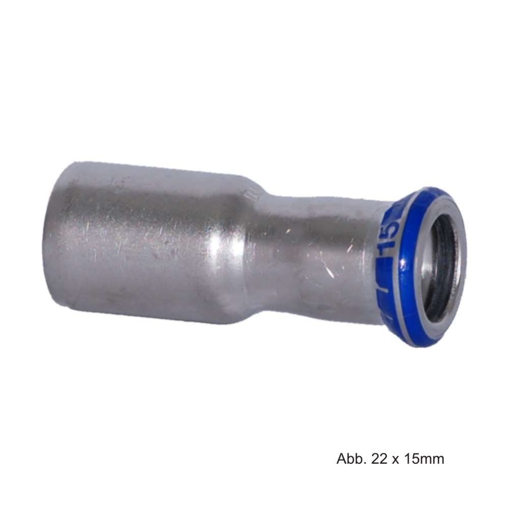 Wasserrohr Geberit Mapress Edelstahl Reduzierstück, 18 x 12mm