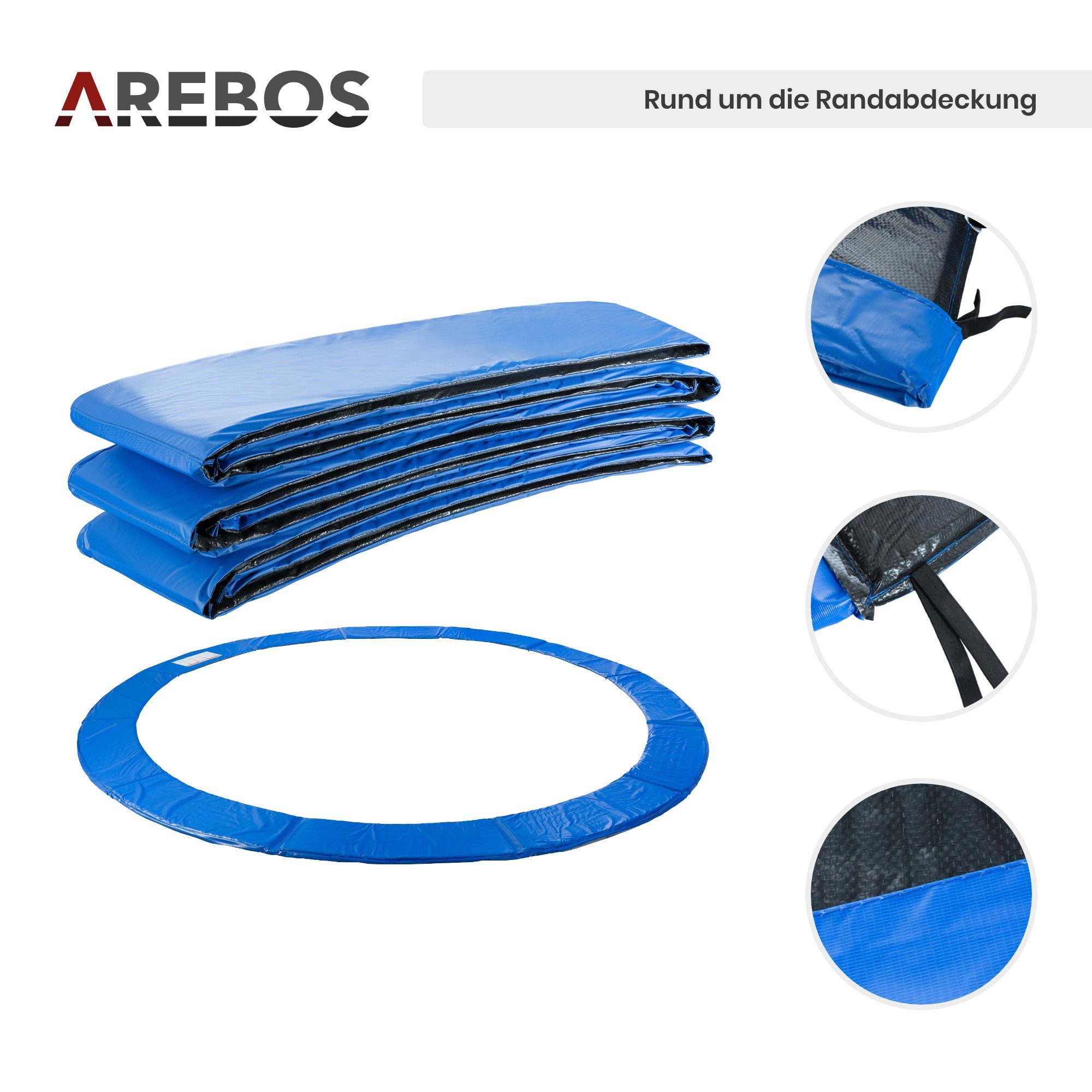 Arebos Trampolinnetz + Randabdeckung 244, 305, 366, 396, 430, 460 und 490 cm (Set, Randabdeckung + Netz 244 cm), 244 cm
