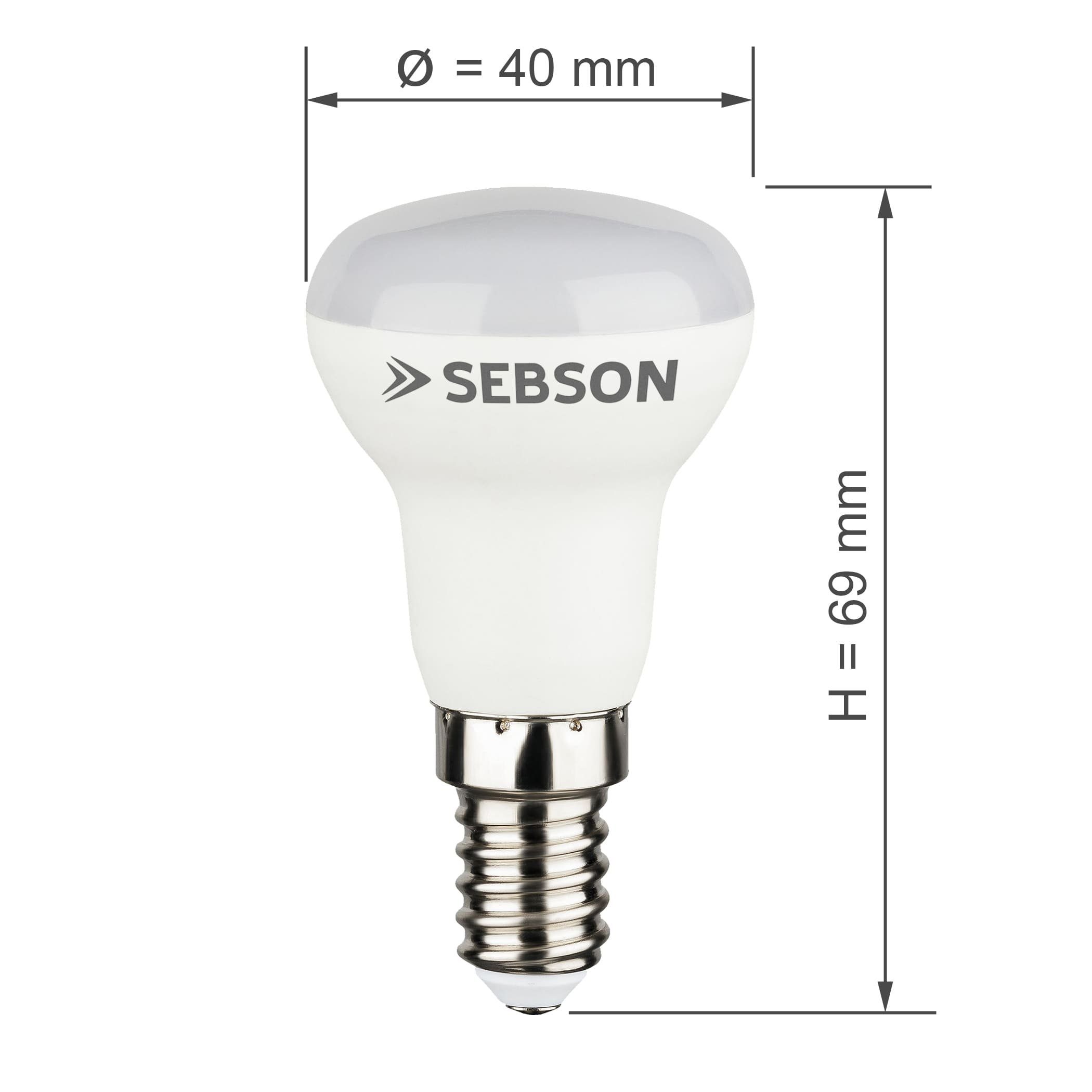 SEBSON LED Lampe E14 R39 Reflektor 3W warmweiß 3000K 230V Leuchtmittel LED -Leuchtmittel