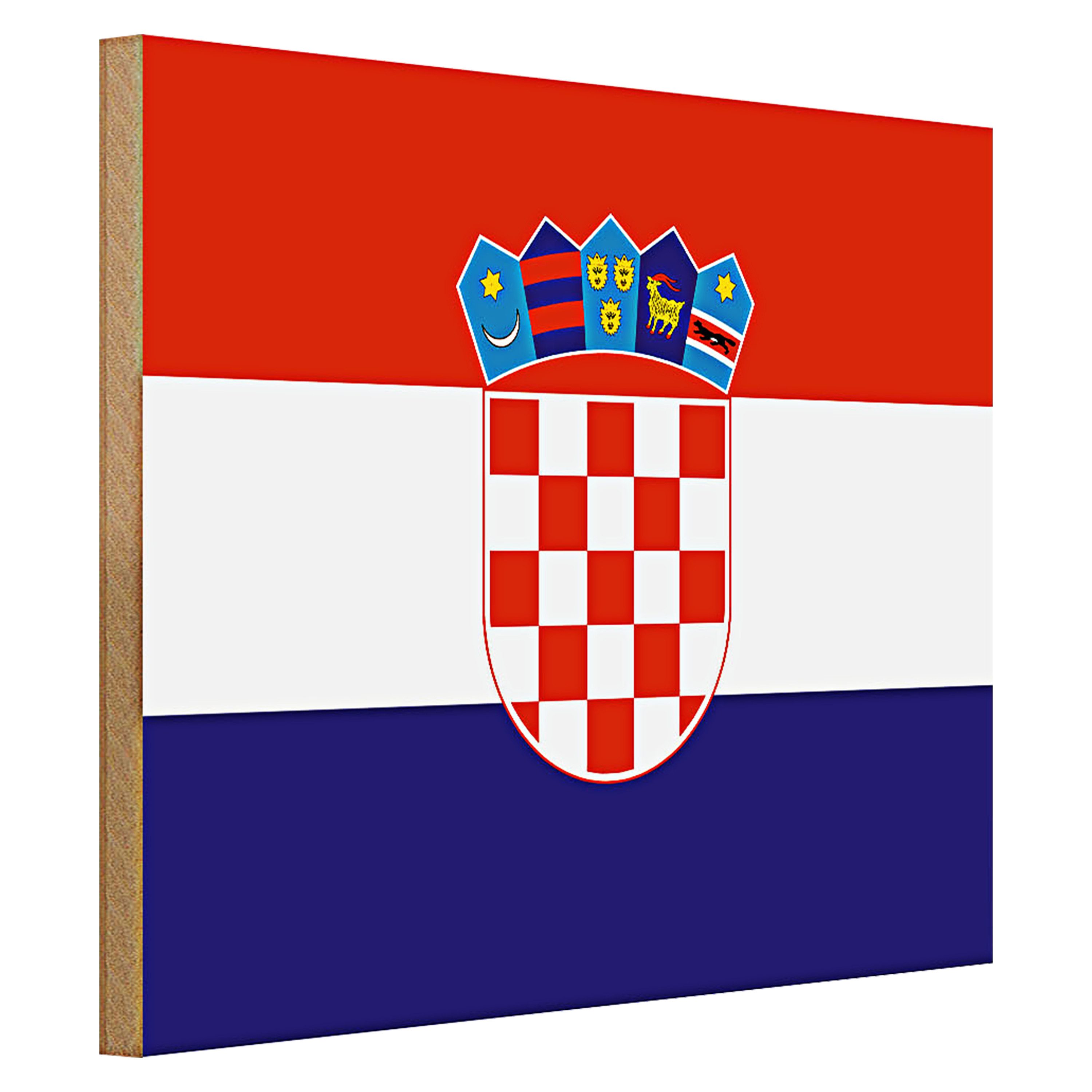 Roomando Holzbild Flagge Kroatien 40x30cm Flag of Croatia