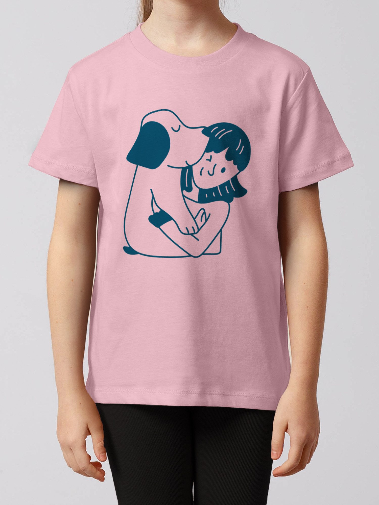 T-Shirt Mädchen und Hund