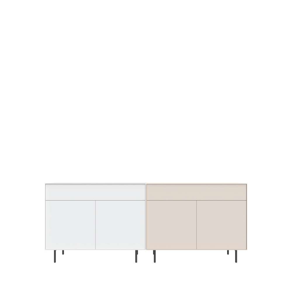 LeGer Home by Lena Gercke Lowboard Essentials, Kommode, Anrichte, Kombikommode, Schrank mit Metallfüßen, Breite: 111 cm, UV lackiert, Push-to-open-Funktion