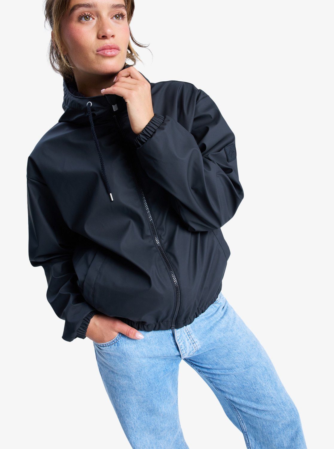 Roxy Windbreaker WAIT FOR ME mit Kapuze, wasserabweisendes Obermaterial aus Polyurethan, hüftlang