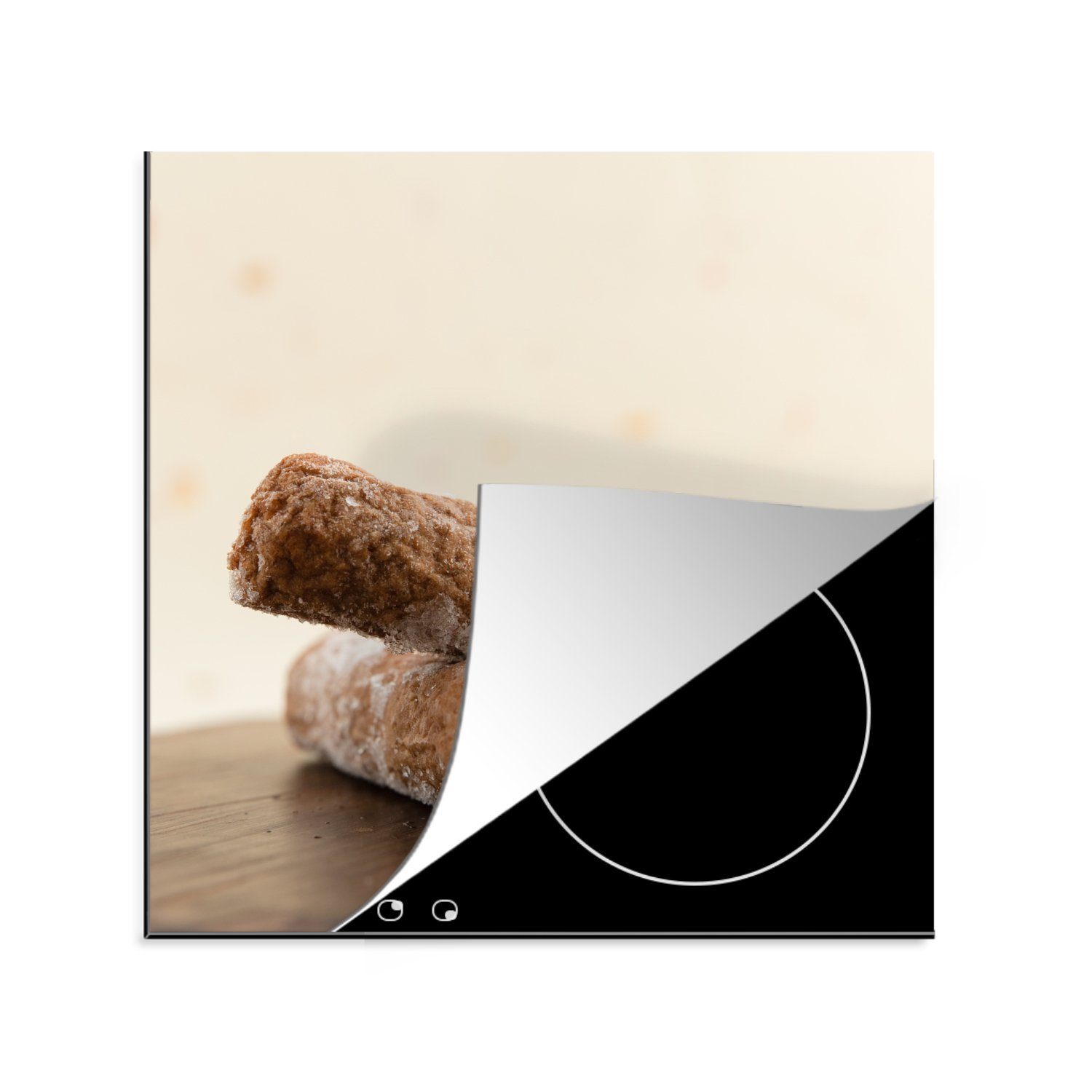 gefrorene (1 78x78 cm, Zwei für küche tlg), Arbeitsplatte Ceranfeldabdeckung, holländische Vinyl, Frikandellen, MuchoWow Herdblende-/Abdeckplatte