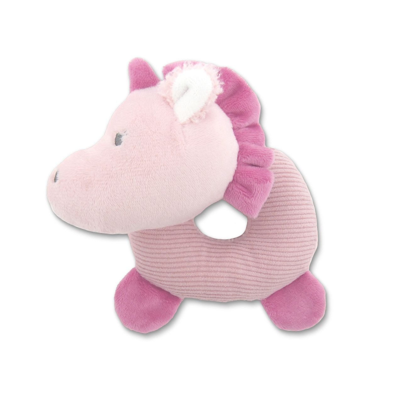 LORELLI Kuscheltier-Rassel Tiere, Greifling aus Plüsch, leuchtende Farben, ab Geburt, weiche Haptik