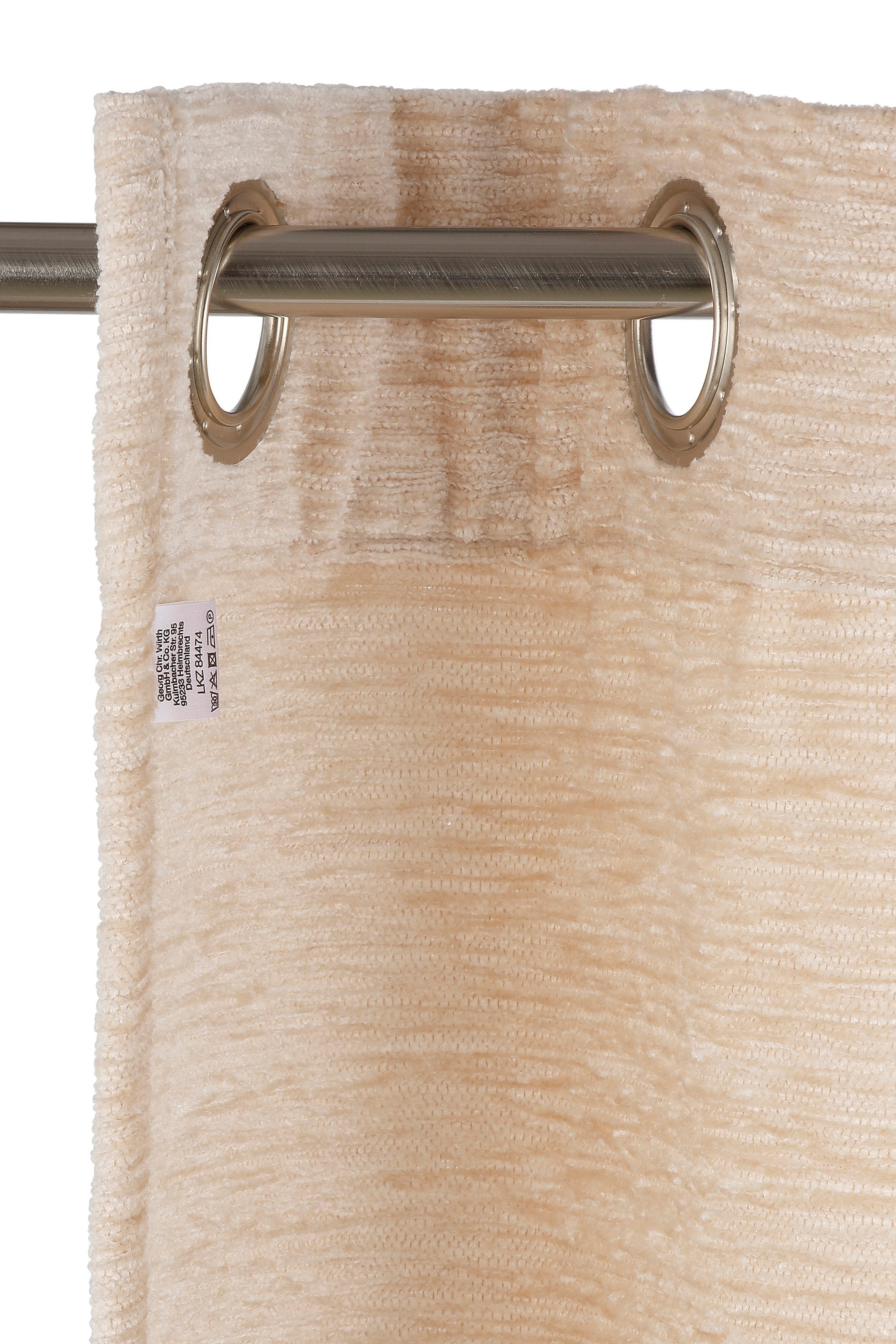 Chenille 234 Vorhang Wirth, blickdicht, Trondheim Ösen beige g/m², (1 St),