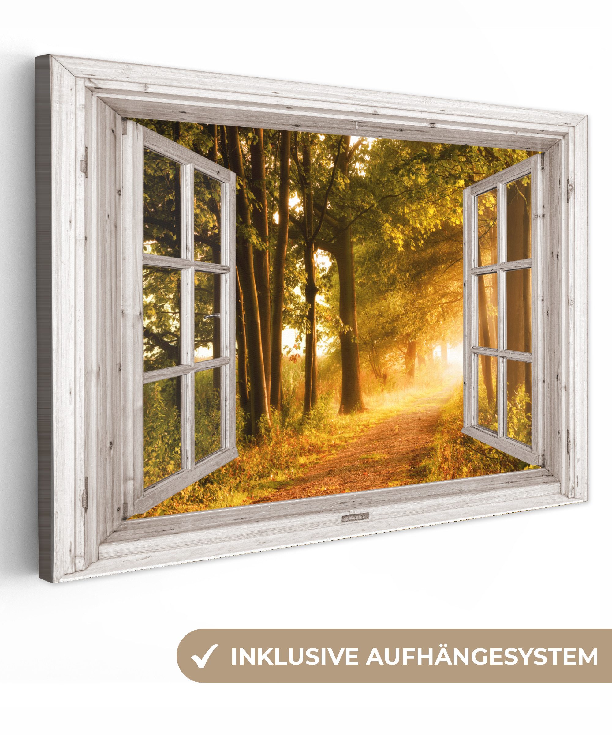 OneMillionCanvasses® Leinwandbild Wald - Bäume - günstig online kaufen