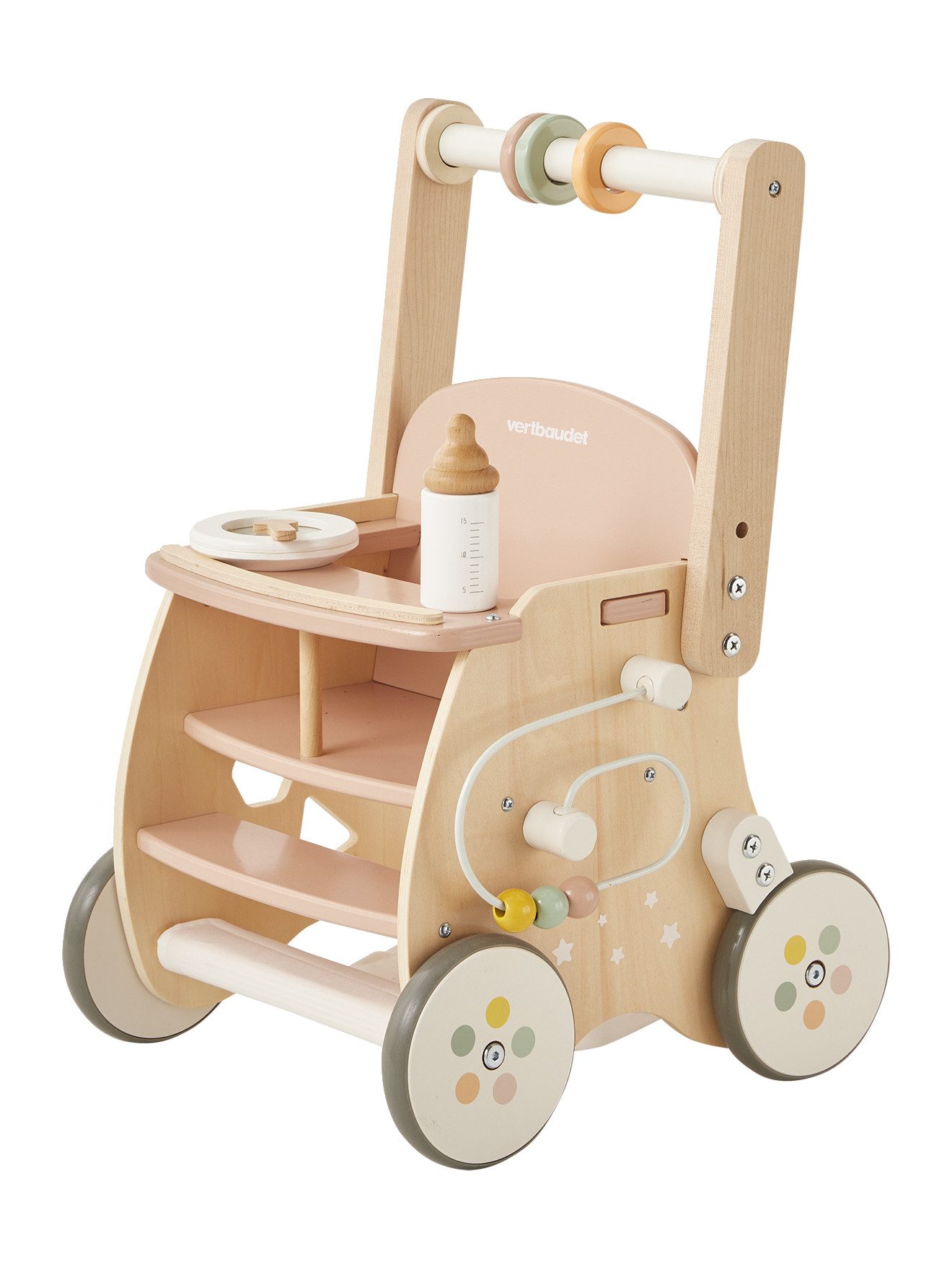 vertbaudet Lauflernwagen Lauflernwagen mit Puppensitz, Holz FSC®