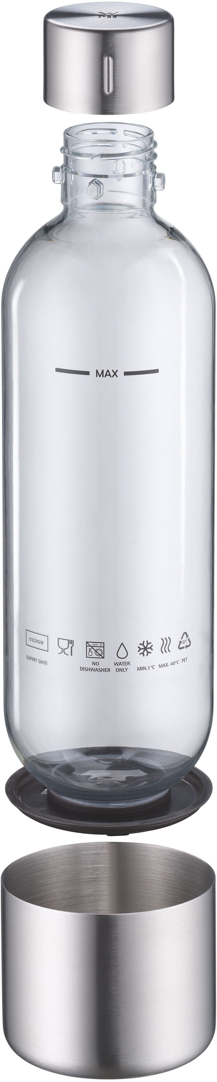 WMF Wassersprudler Flasche Element One, (1-tlg), High-Quality PET, kompatibel mit WMF Element One Wassersprudler