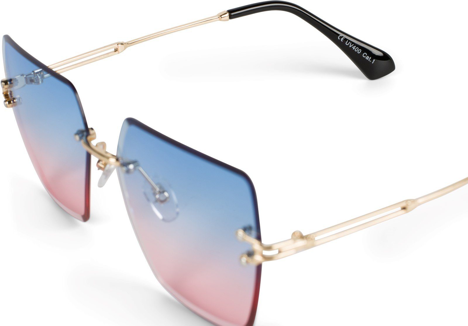 styleBREAKER Sonnenbrille Rahmenlose Rechteckige Sonnenbrille mit Diamant Schliff (1-St)