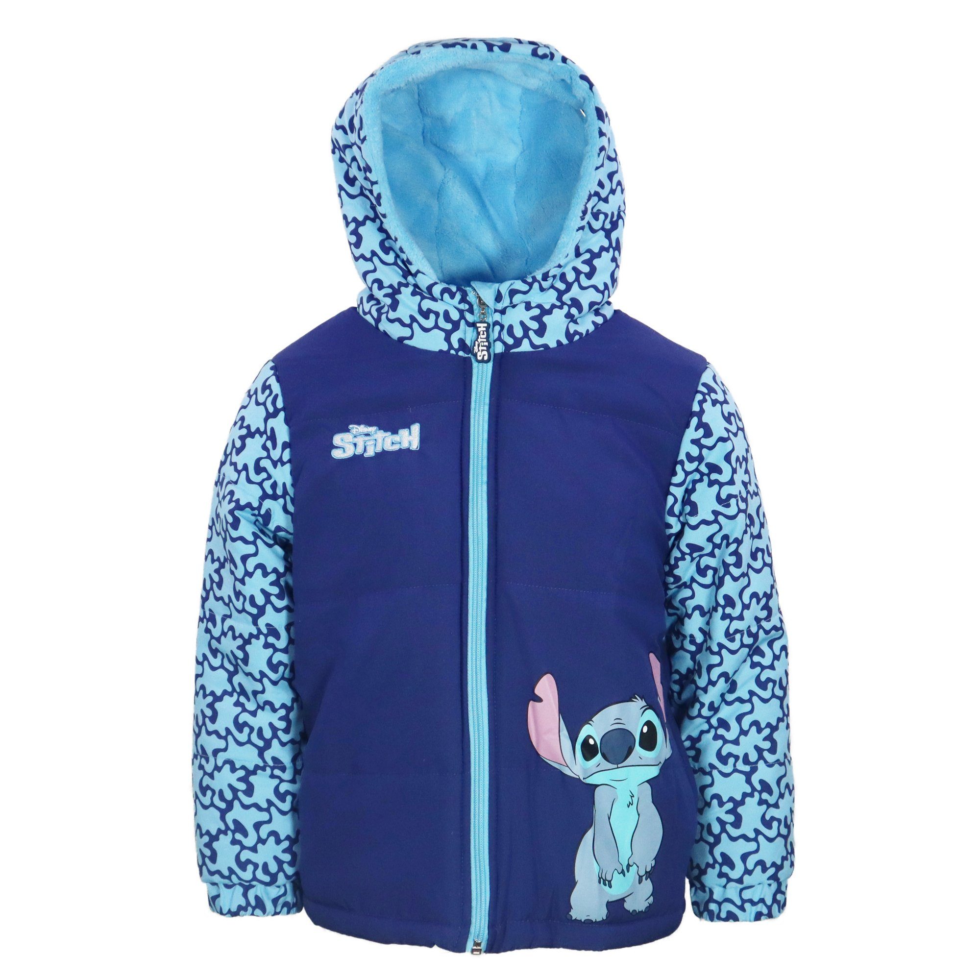 Disney Winterjacke Disney Stitch Kinder Winterjacke mit Kapuze 98 bis 128