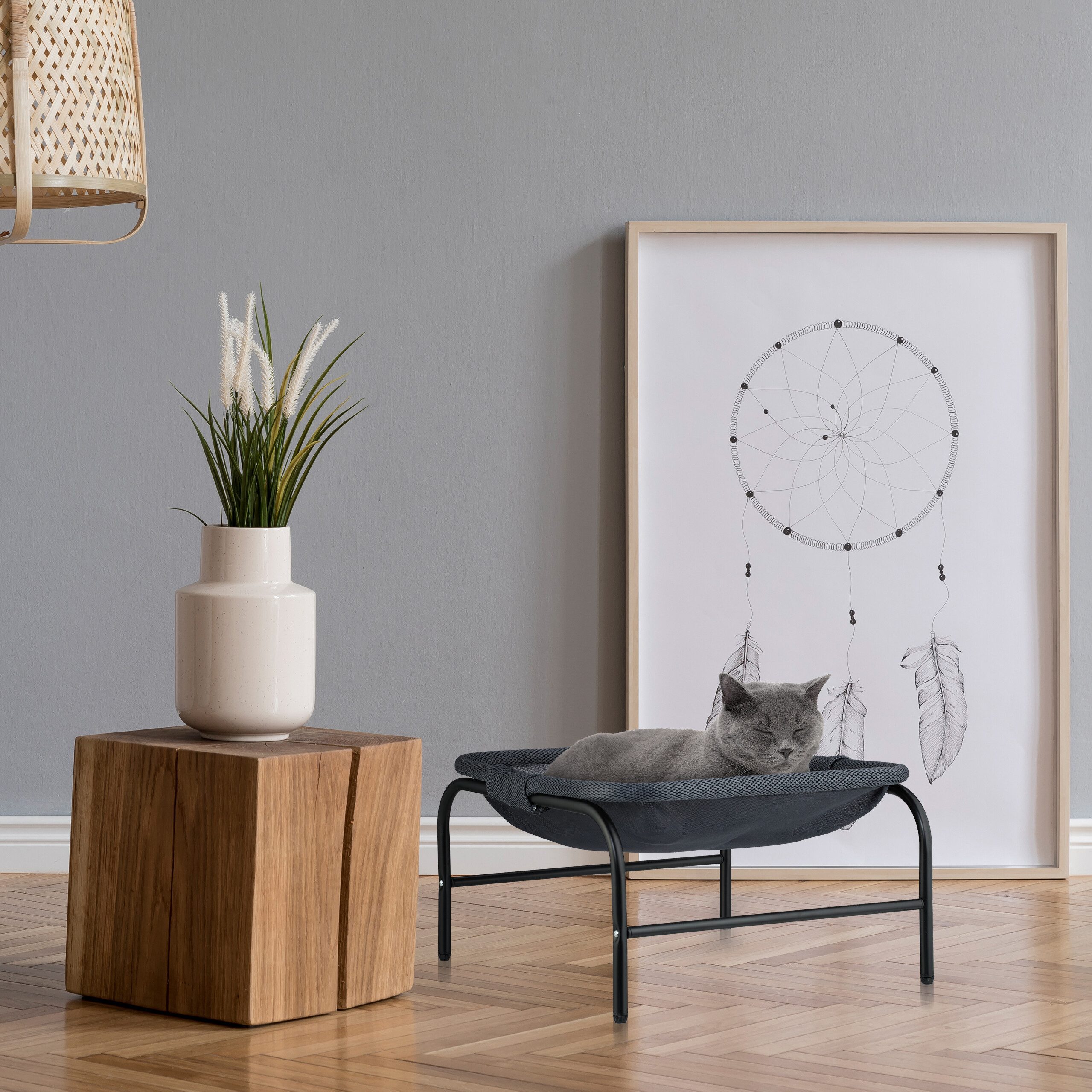 relaxdays Katzen-Hängematte Stehende Katzenhängematte, Polyester günstig online kaufen