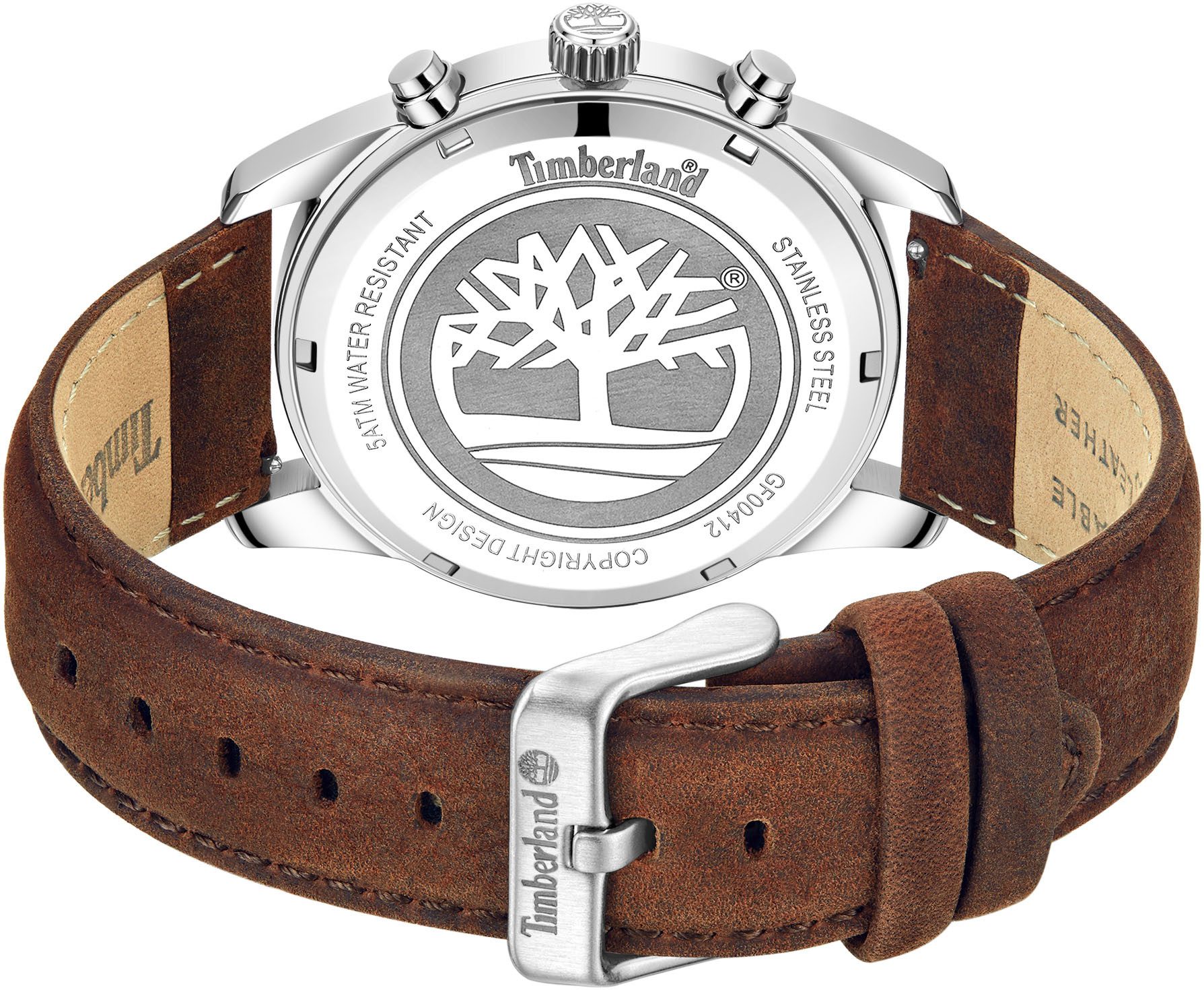 Timberland Chronograph NORTHBRIDGE TDWGF0041206, Quarzuhr, Armbanduhr, Herrenuhr, Lederarmband, Stoppfunktion, Datum