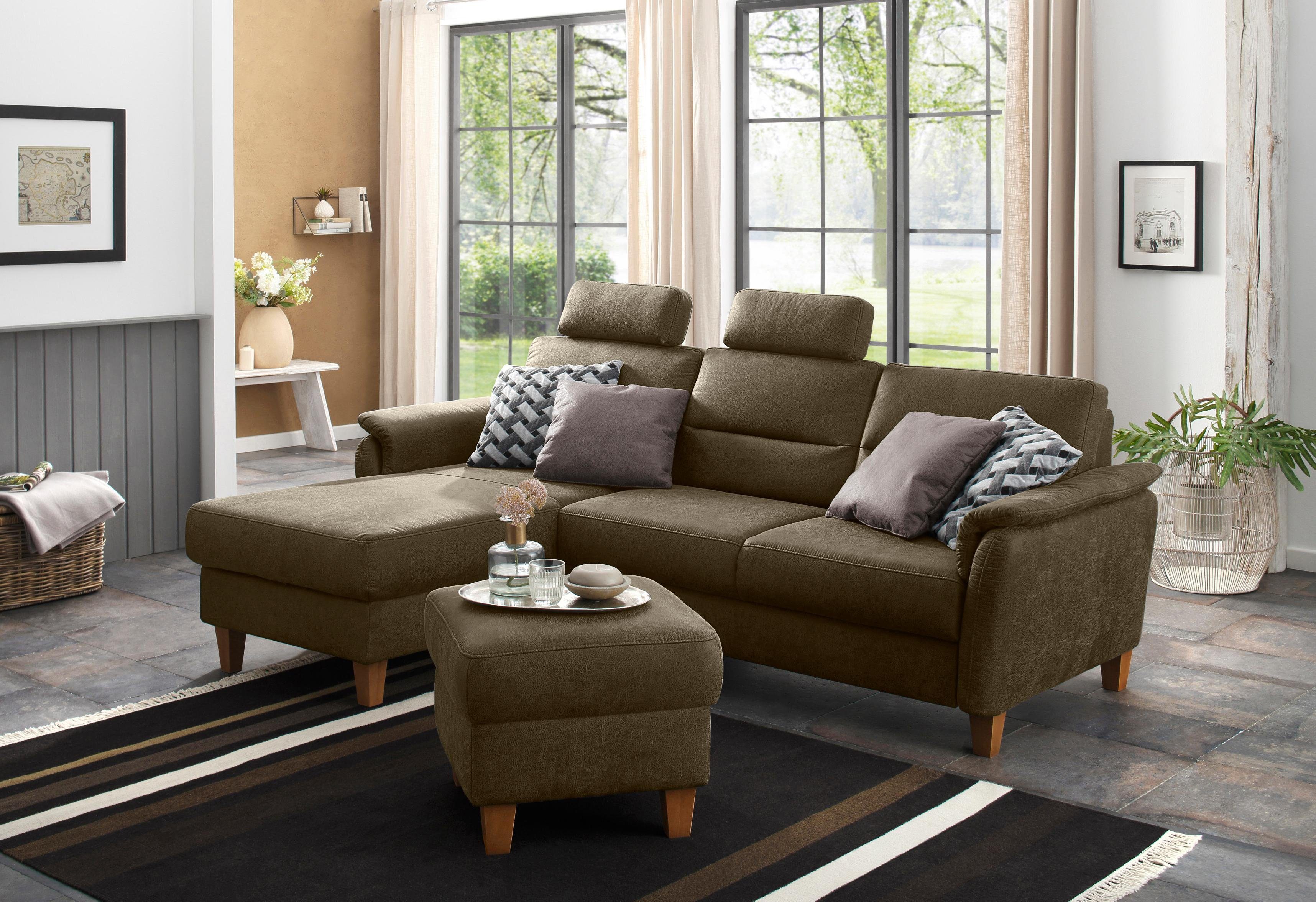 Home affaire Ecksofa Palmera L-Form, Federkern, wahlweise mit Bettfunktion und mit/ohne Bettkasten