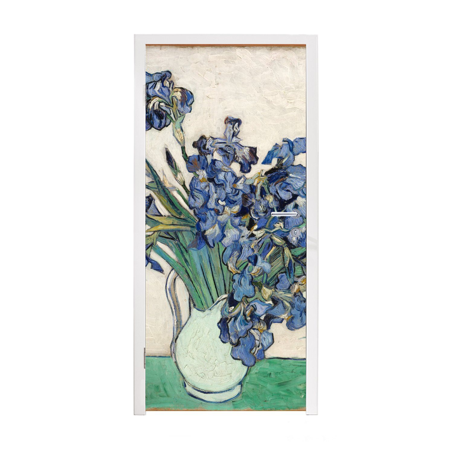 Türtapete Schwertlilien Vincent mit Gogh, bedruckt, Fototapete - MuchoWow van Stilleben cm Matt, für Tür, 75x205 Türaufkleber, (1 St),