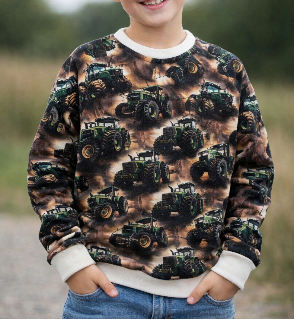 Corileo Longpullover Kinder Pullover Traktor Handmade – Öko-Tex Standard 100