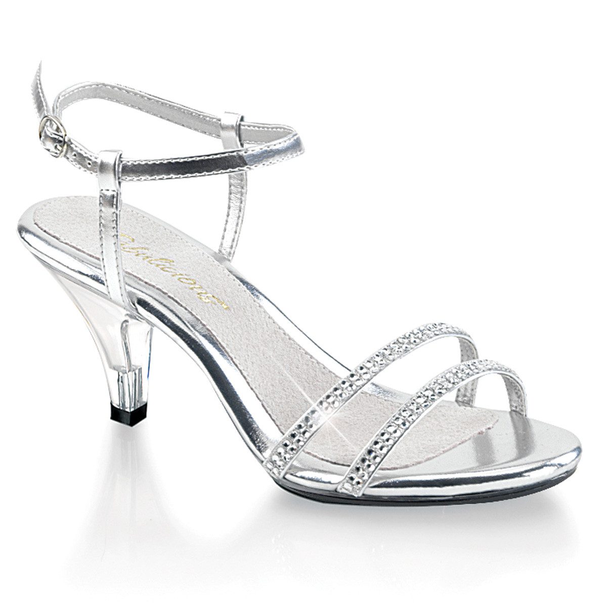 Sale BELLE-316 Fabulicious Damen Slingback Sandaletten silber Metallic High-Heel-Stiefel