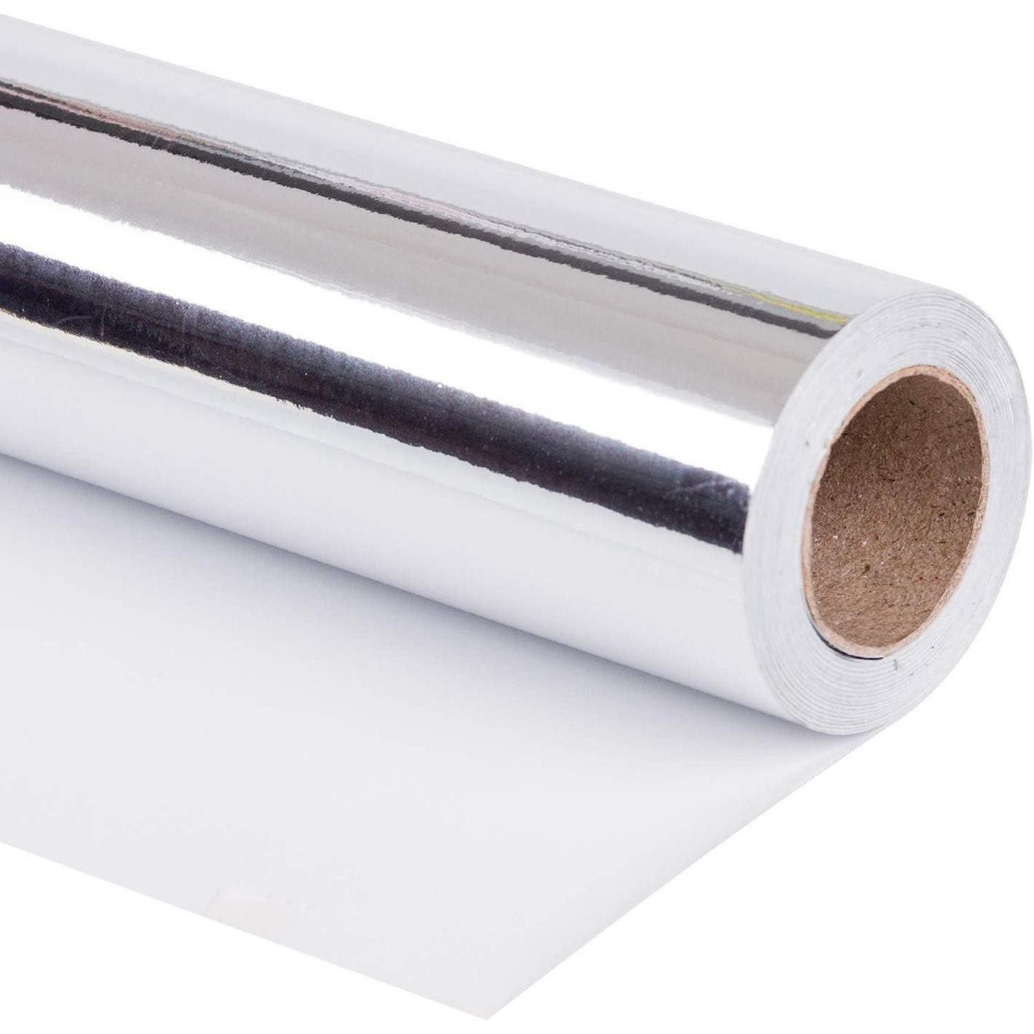 Geschenkpapier Geschenkpapier Silber Metallic Einfarbig Metallic-Spiegel Splitter