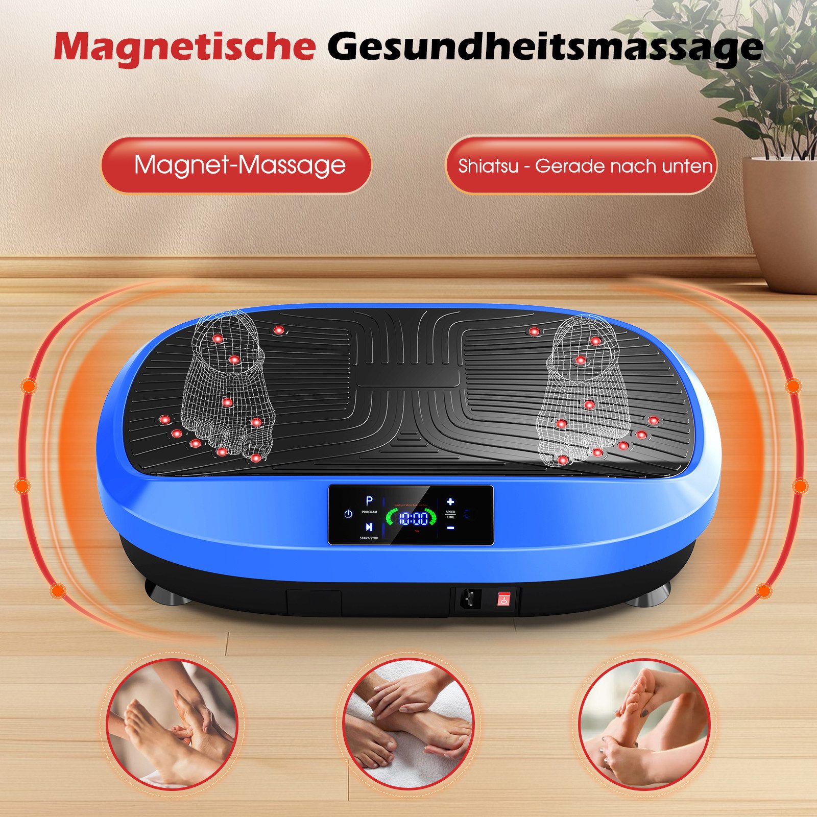 kehot Vibrationsplatte Vibrationsplatte für Ganzkörpertraining, LED Display & Fernbedienung, 200 W, 120 Intensitätsstufen, Leise Trainingsplatte mit Widerstands – Bild 5 von 5