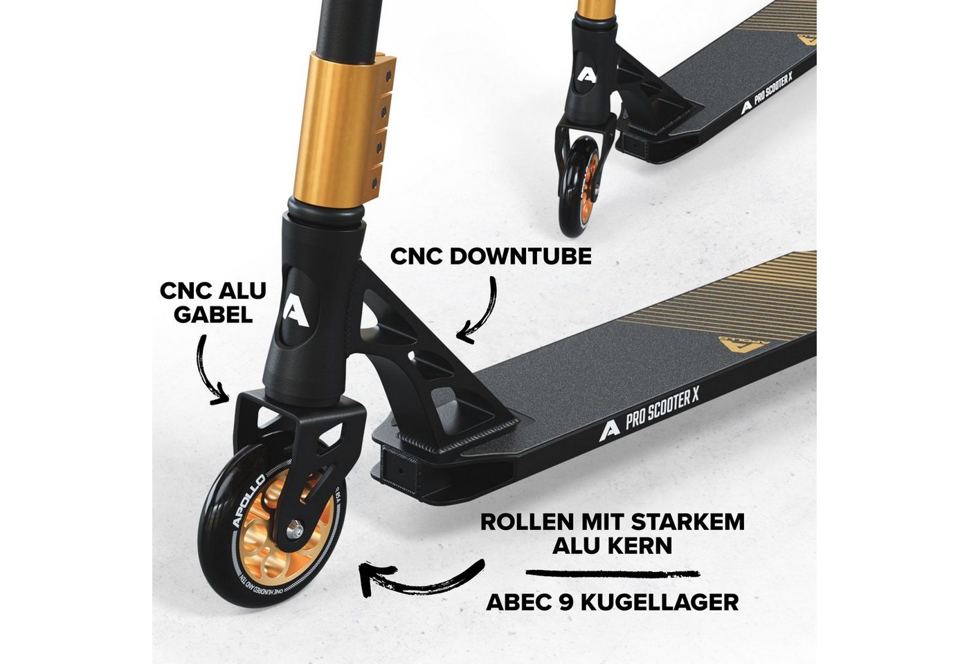 Thumbnail - Apollo Stuntscooter Stunt Scooter Genesis X Pro - High End Stuntscooter, Profi Trick Roller mit 120mm Alu Core Wheels Ki...