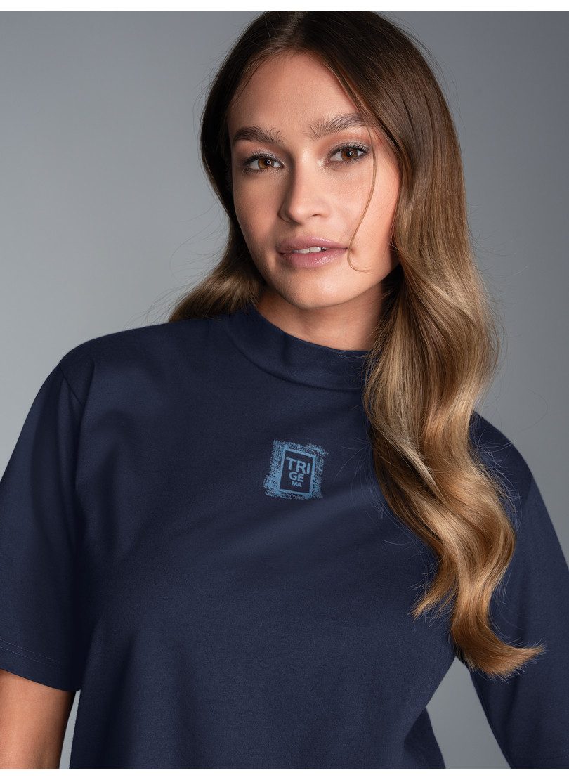 Trigema T-Shirt TRIGEMA T-Shirt mit Stehkragen (1-tlg)