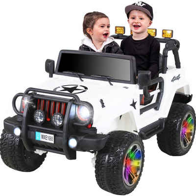 Actionbikes Motors Elektro-Kinderauto Elektroauto Wrangler Offroad Jeep, mit Fernbedienung - USB - Soft Start - Bremsautomatik - AUX