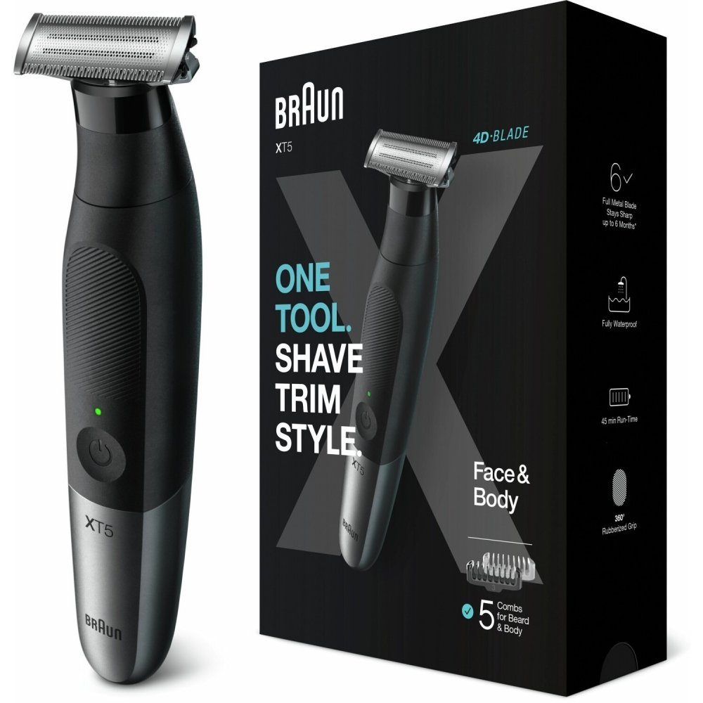 Braun Bartschneider Series X XT5100 Face + Body Wet & Dry Bartschneider schwarz/silber