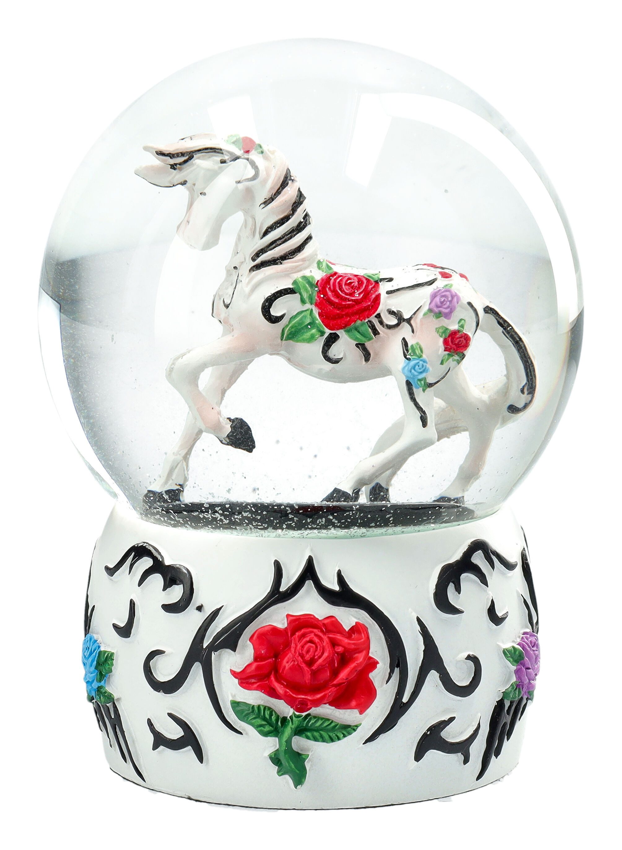 Figuren Shop GmbH Schneekugel Schneekugel Pferd - Tribal Rose - Fantasy Dekoration