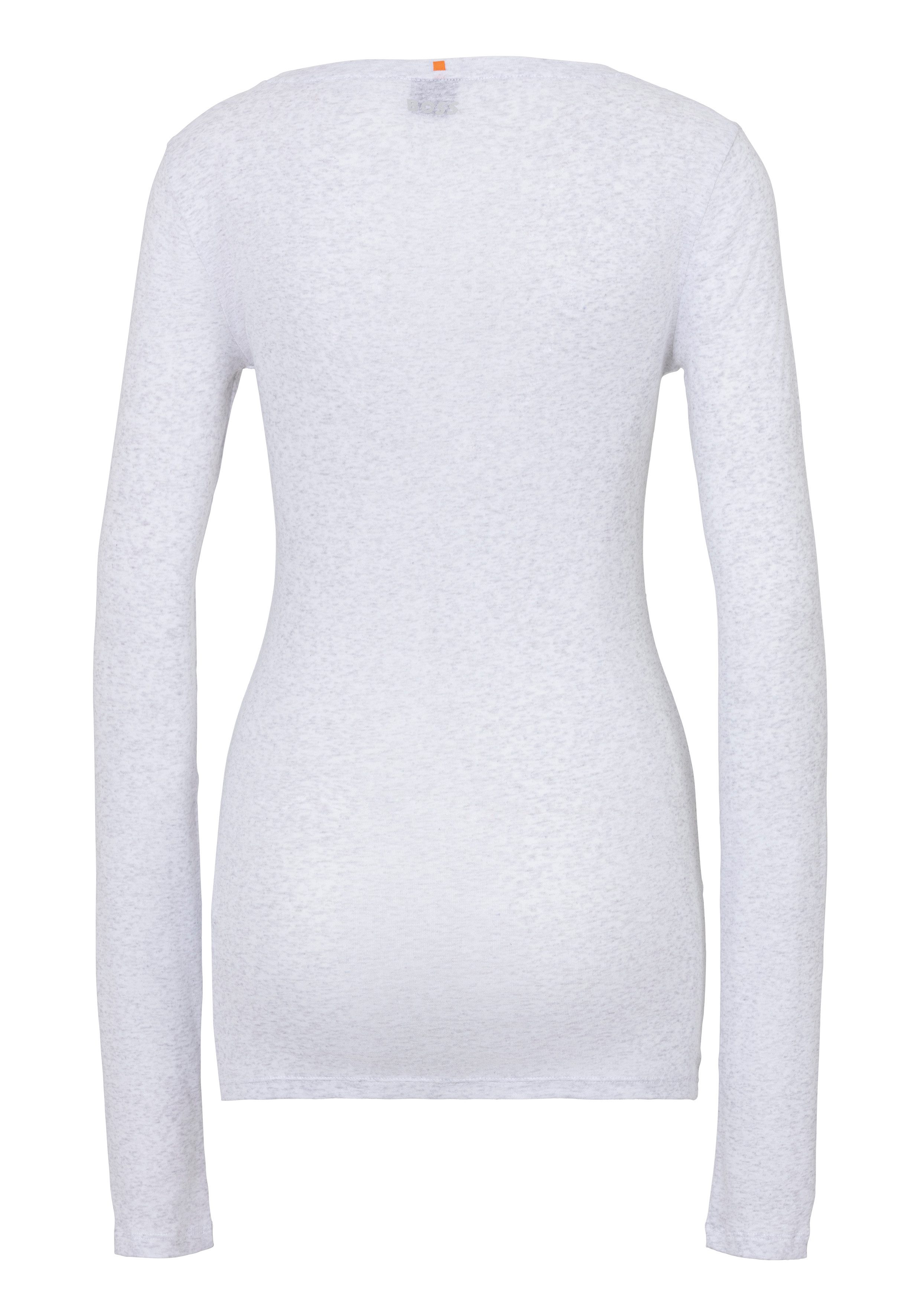 BOSS ORANGE Langarmshirt Elayer Premium Damenmode mit tiefem Ausschnitt günstig online kaufen