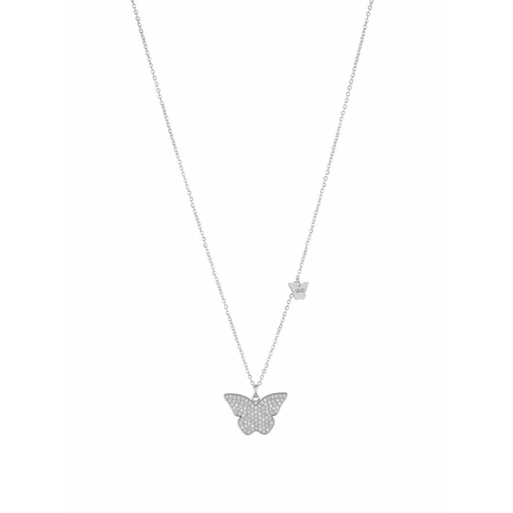 Liu Jo Kette mit Einhänger Charming steel necklace with bow ties Brilliant LJ1638