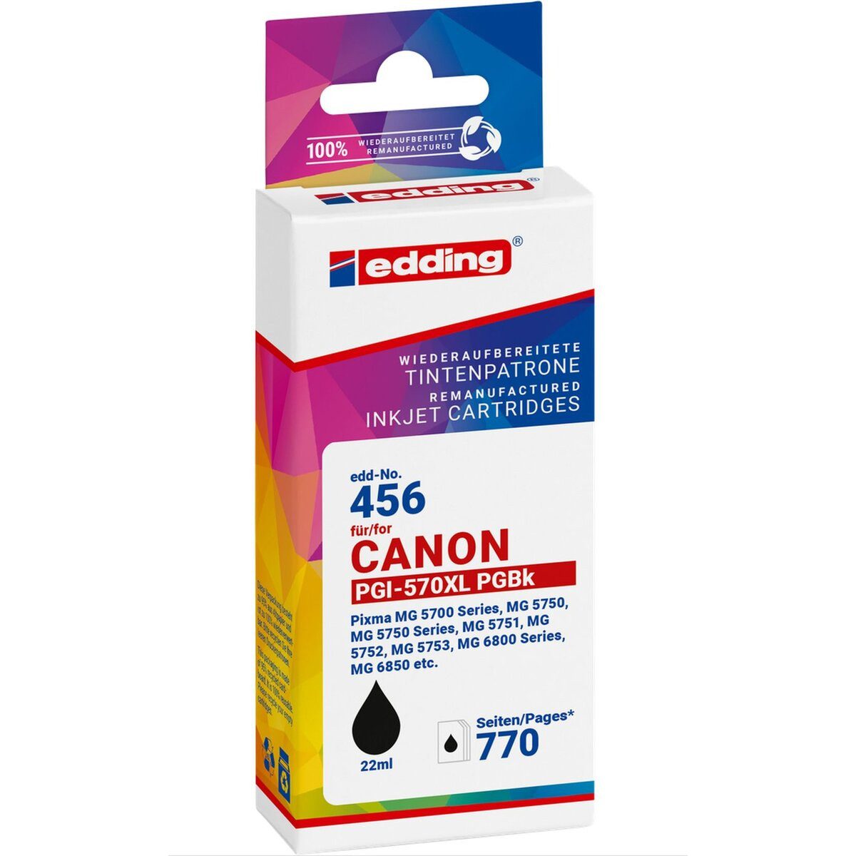 edding Druckerpatrone ersetzt Canon No. 570XL (PGI-570XL) black Nachfülltinte (x)