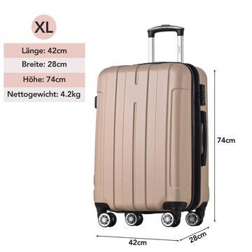 EXTSUD Handgepäckkoffer Kofferset mit 360-Grad-Drehrollen TSA-Schloss und maximiertem Stauraum, XLHartschalen-Handgepäck ABS-Material Spinnerräder