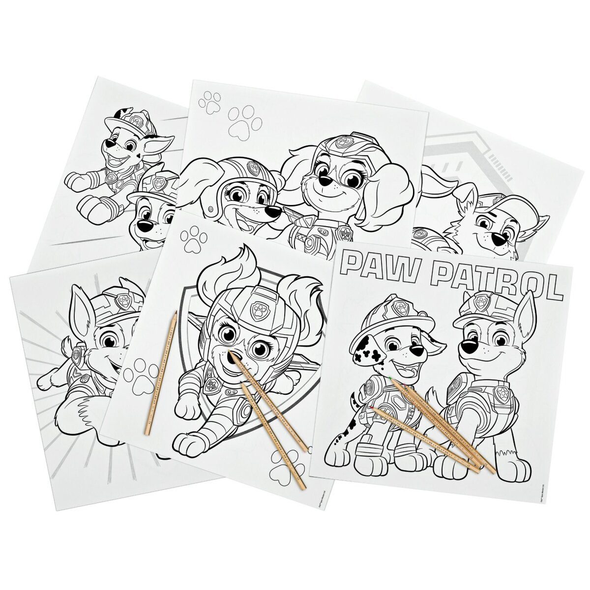 PAW PATROL Kreativset Paw Patrol Malset 6 bunte Stifte für stundenlangen Malspaß