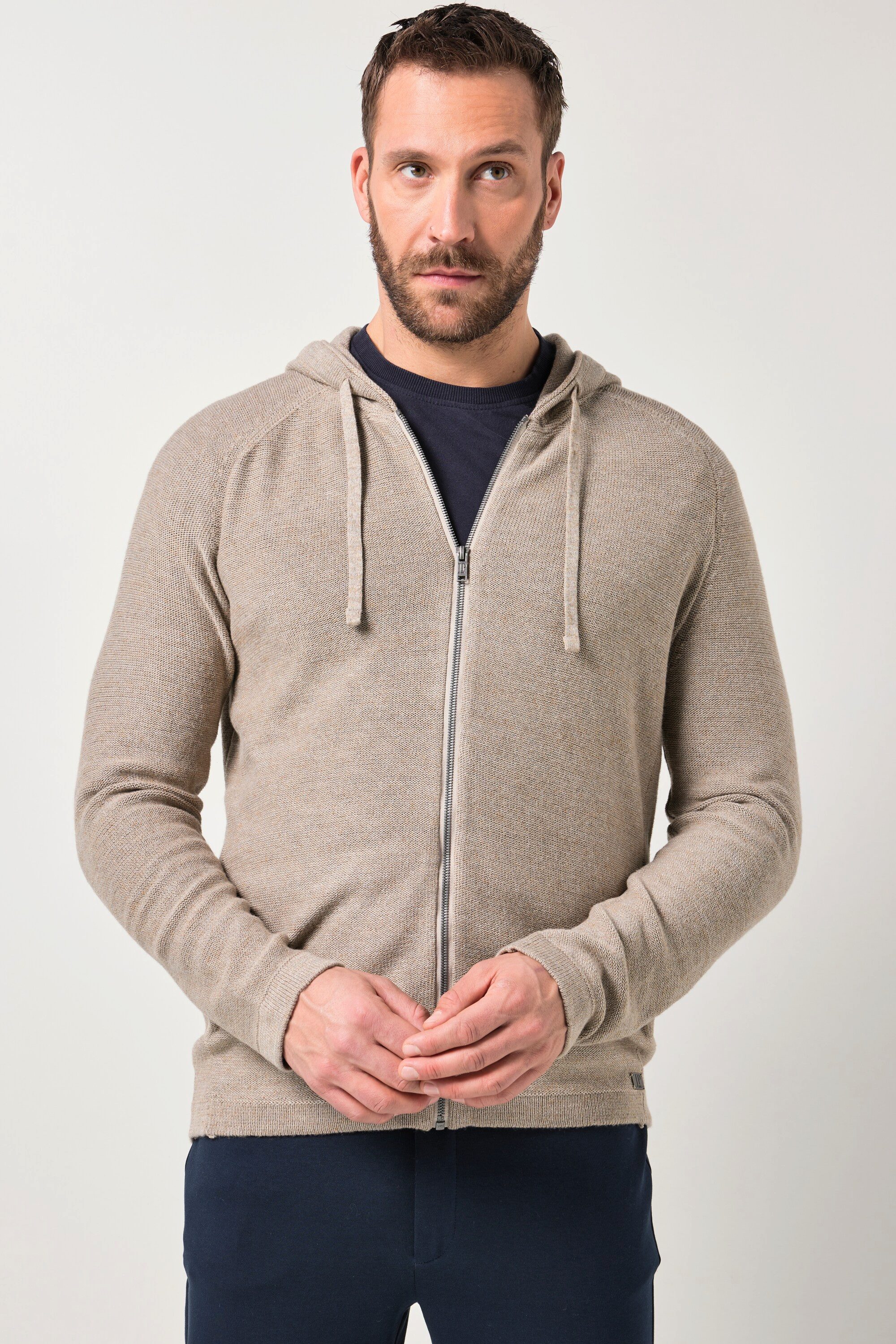 JP1880 Poloshirt Strickjacke Kapuze Zipper