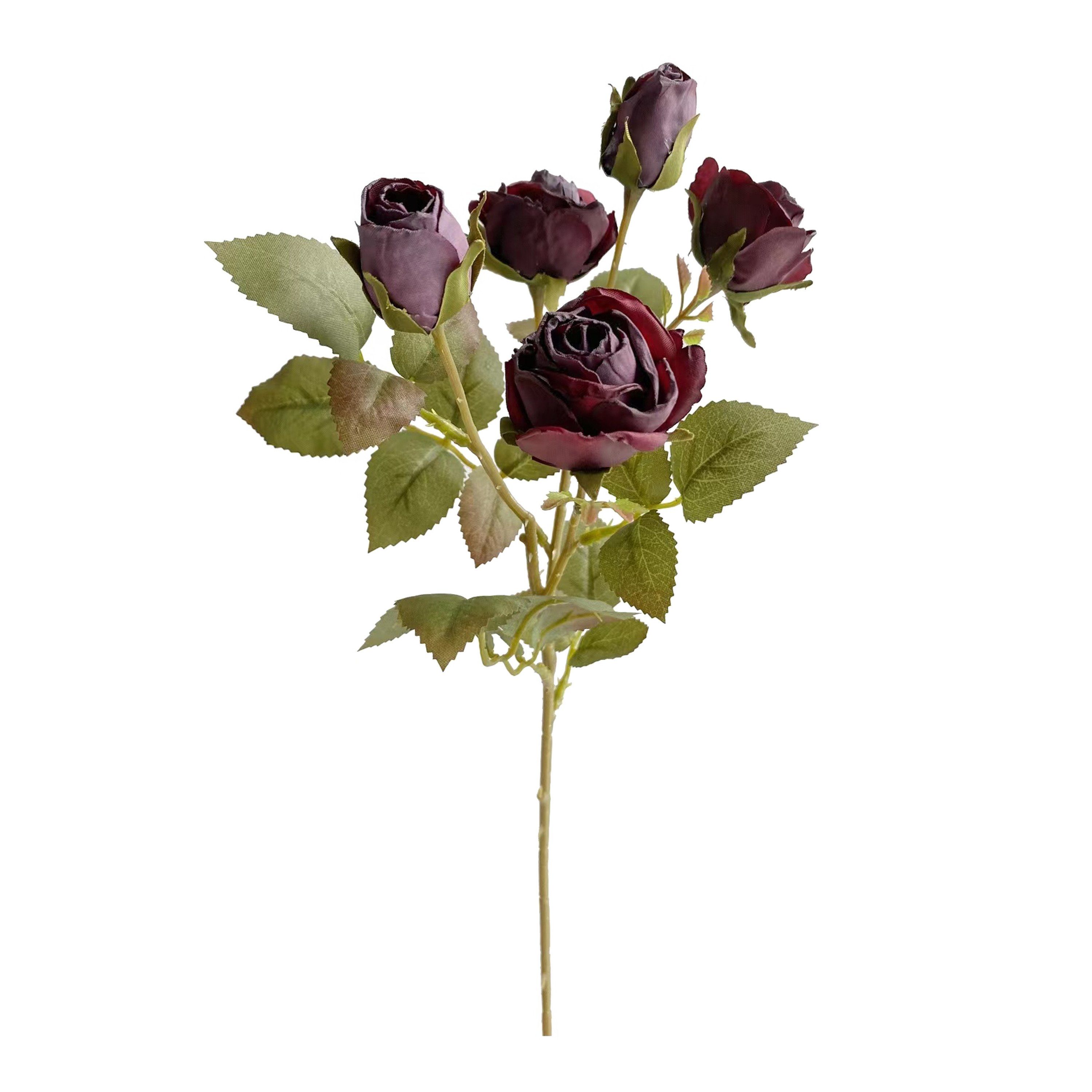 Kunstblume Kunst-Stielblume Rose, Depot Pflaume